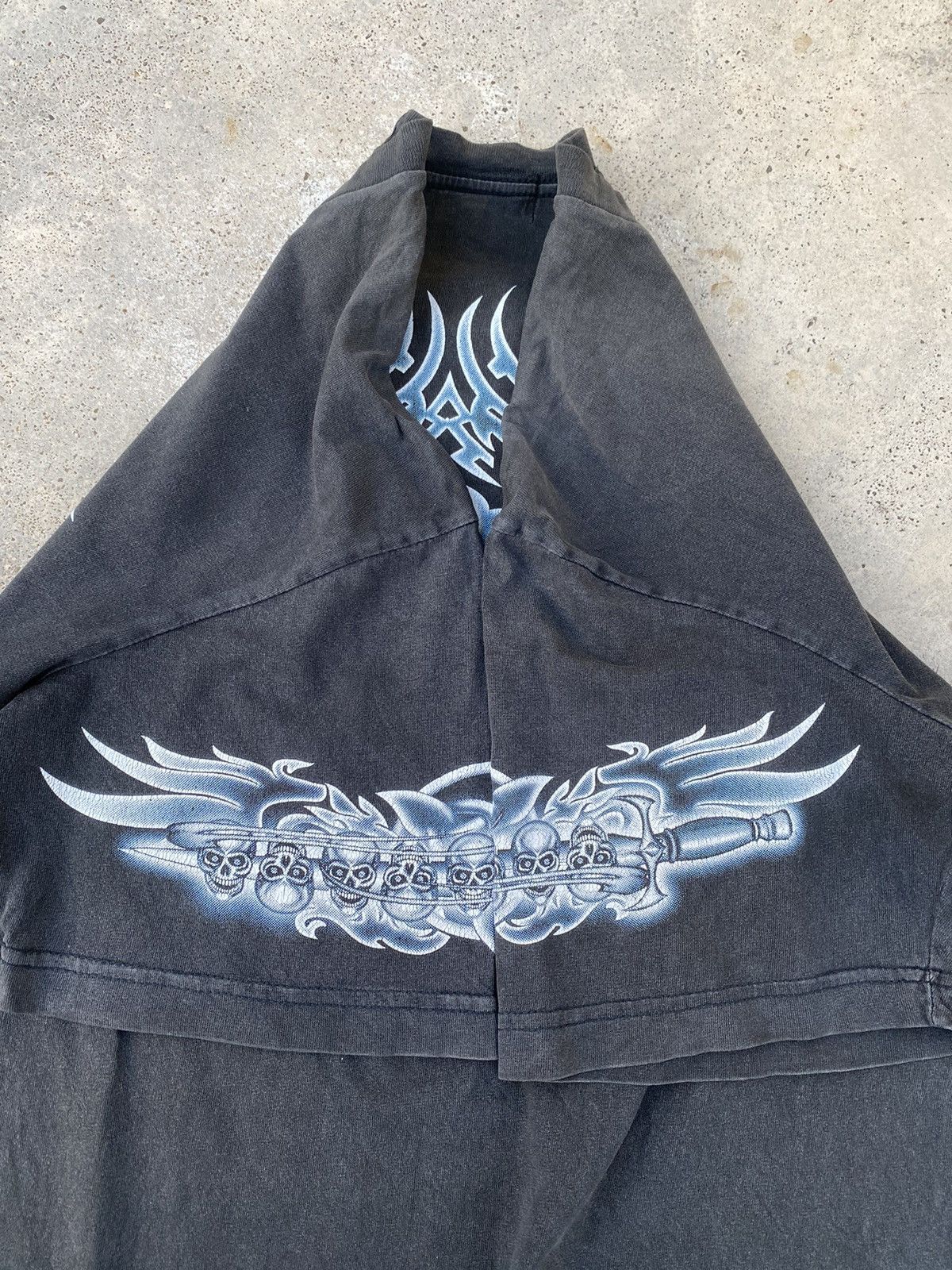 Affliction 2000s Cyber Skulls Blue Flames Jnco Styled Tees Size US L / EU 52-54 / 3 - 7 Thumbnail