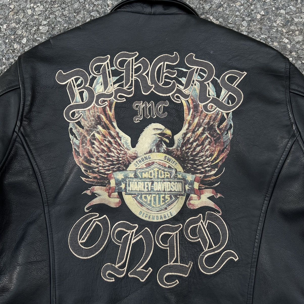 Harley Davidson × Leather Harley-Davidson USA Flag Leather Jacket Size US L / EU 52-54 / 3 - 6 Thumbnail