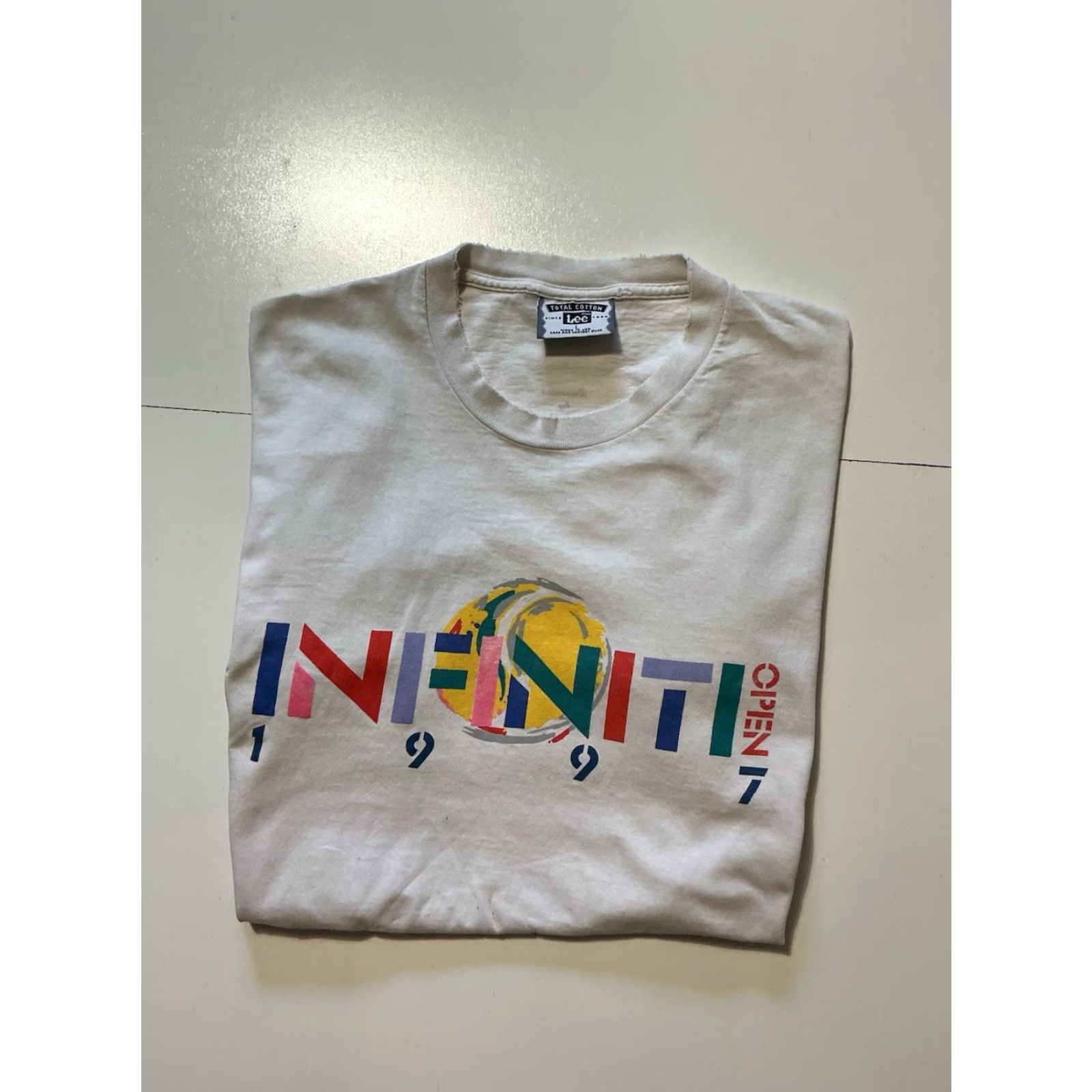 Lee VINTAGE Lee Infiniti US Open 1997 Tennis Graphic White Short Sleeve T-Shirt Sz.L Shirt Mens Size US L / EU 52-54 / 3 - 2 Thumbnail
