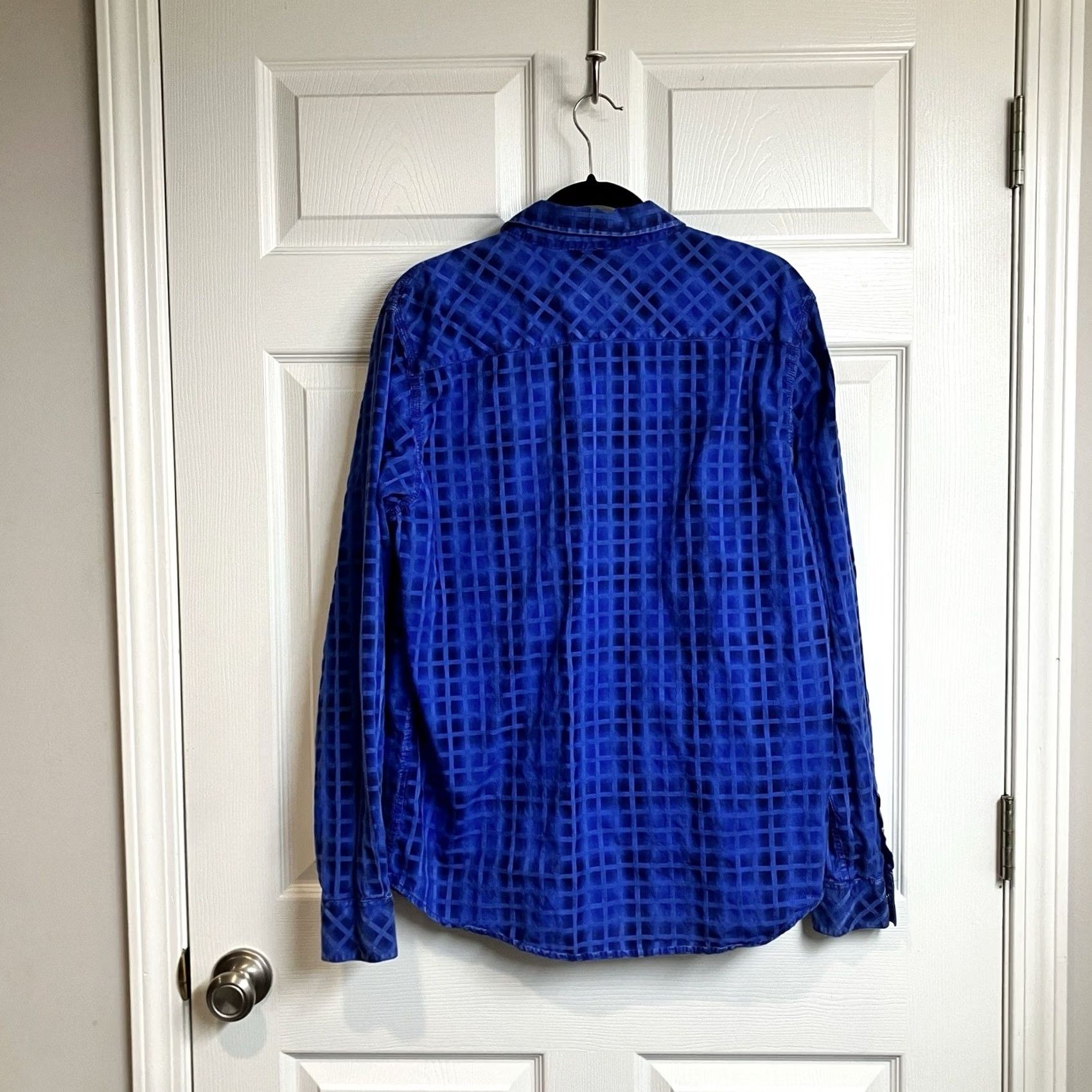 Vintage Age Of Wisdom Button-Up Shirt Blue Check Plaid Long Sleeve Size L Mens Western Pearl Snap Button-Down Collared Cotton Shirt Size US L / EU 52-54 / 3 - 2 Thumbnail
