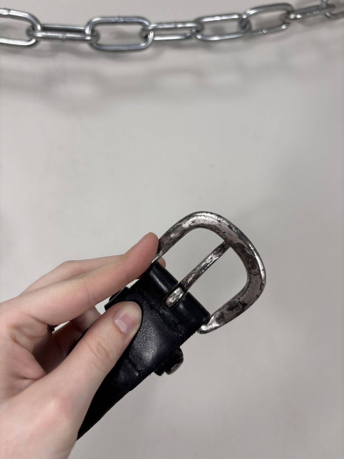 Diesel Vintage Diesel Spare Parts Y2K Black Leather Belt Size ONE SIZE - 4 Thumbnail