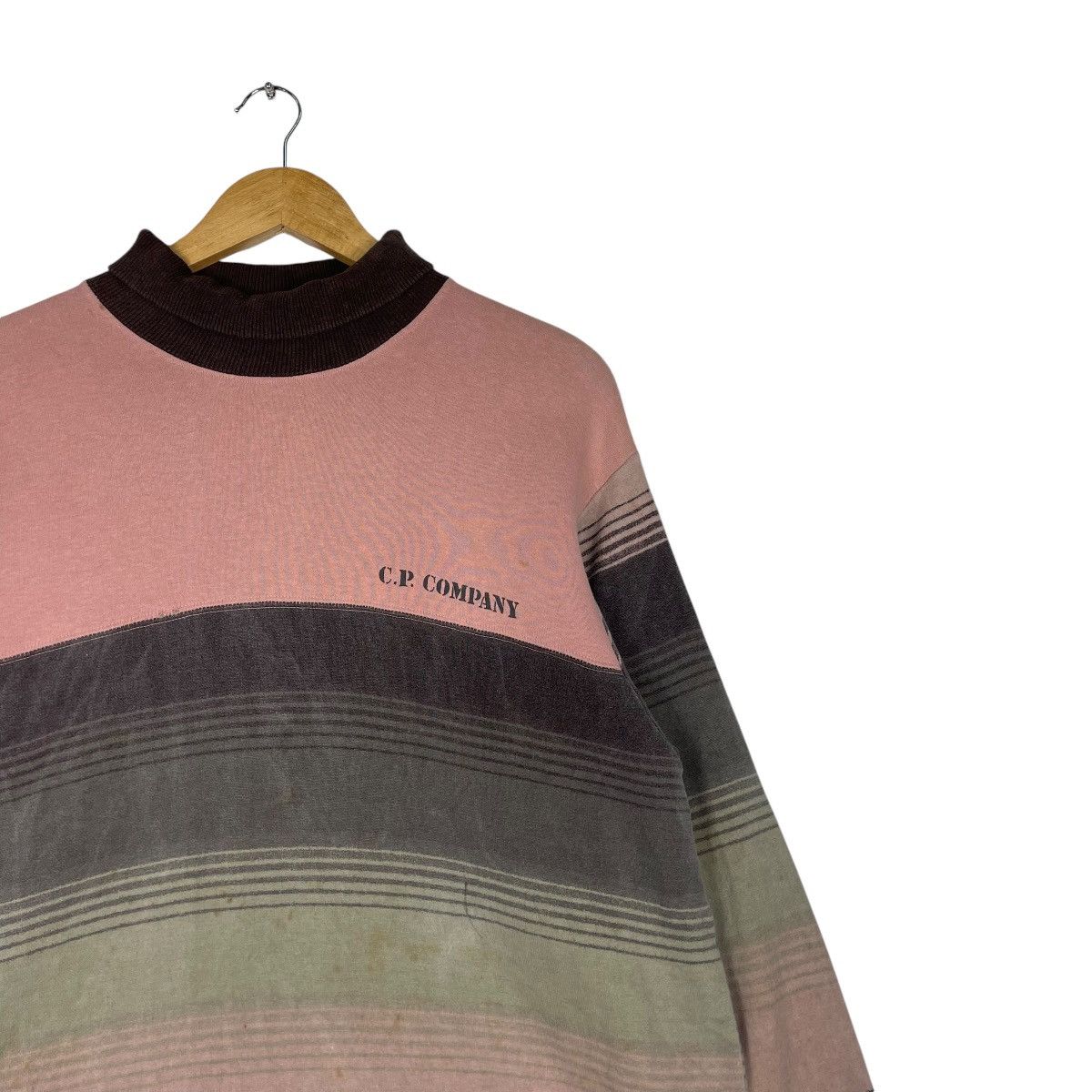 C.P. Company × Stone Island × Vintage 💥90s CP COMPANY STRIPE CREWNECK PULLOVER SPELLOUT LOGO Size US L / EU 52-54 / 3 - 6 Thumbnail