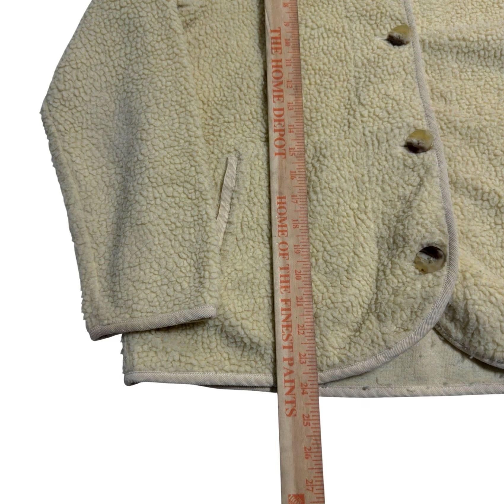 Vintage Mollusk California Women’s Sherpa Fleece Jacket Cream Button Front Cozy Sz M Ivory Size M / US 6-8 / IT 42-44 - 3 Thumbnail