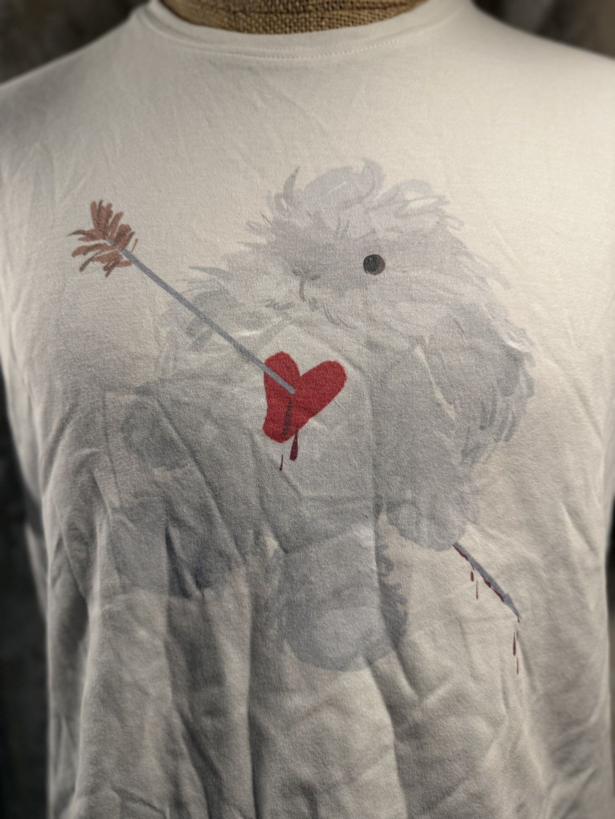 Other Quirky Graphic Tee – Heart-Struck Puffball Creature | Unisex Size US M / EU 48-50 / 2 - 3 Thumbnail