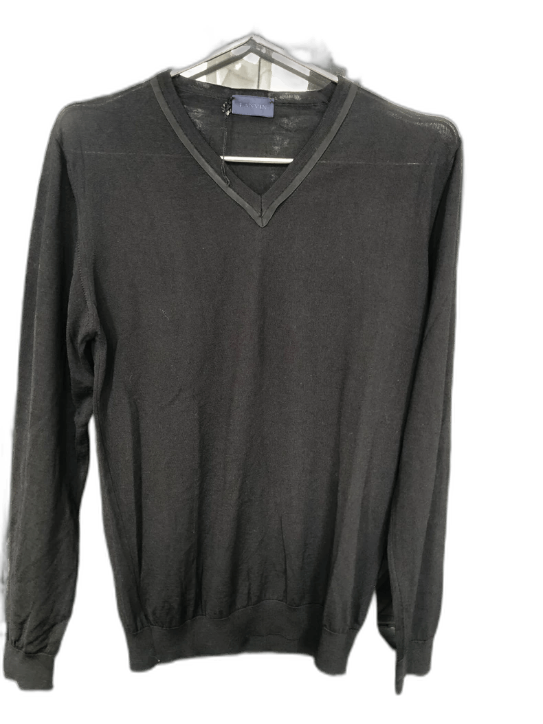 Ermenegildo Zegna Lanvin Zegna Wool Sweater Black V-Neck Size US M / EU 48-50 / 2 - 1 Thumbnail
