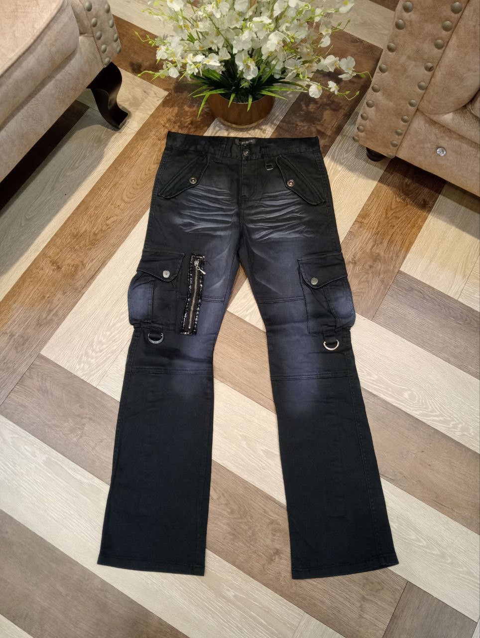 LOWBOX LOWBOX JAPAN MANY POCKET STRETCH FLARED PANTS Size US 32 / EU 48 - 1 Thumbnail