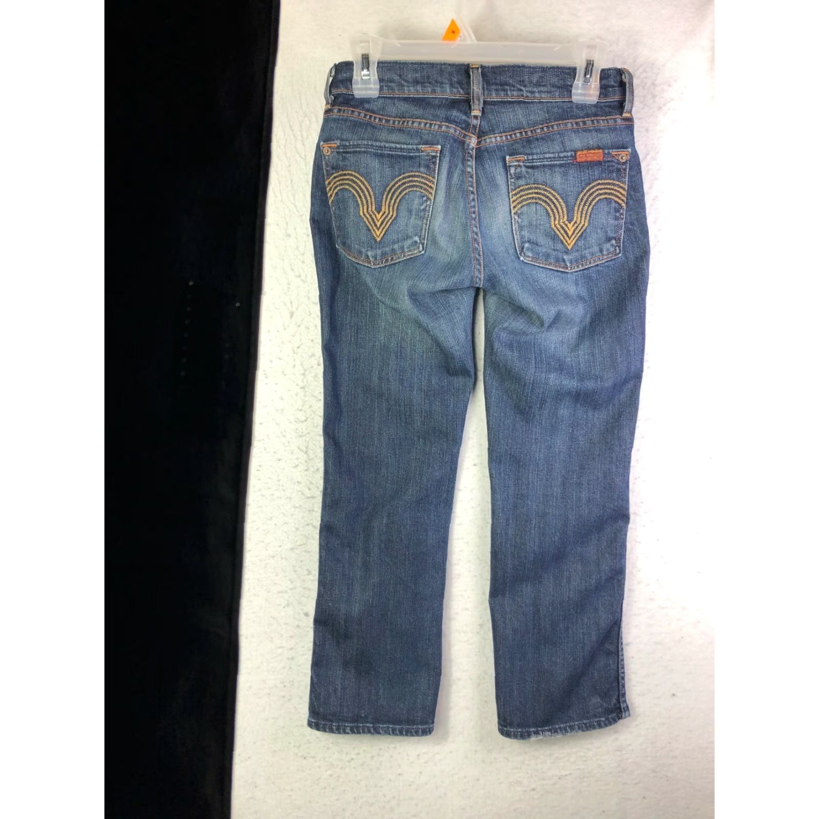 7 For All Mankind 7 For All Mankind Juniors Size 27 Low Rise Straight Leg Blue Denim Jeans Size 27" / US 4 / IT 40 - 5 Thumbnail