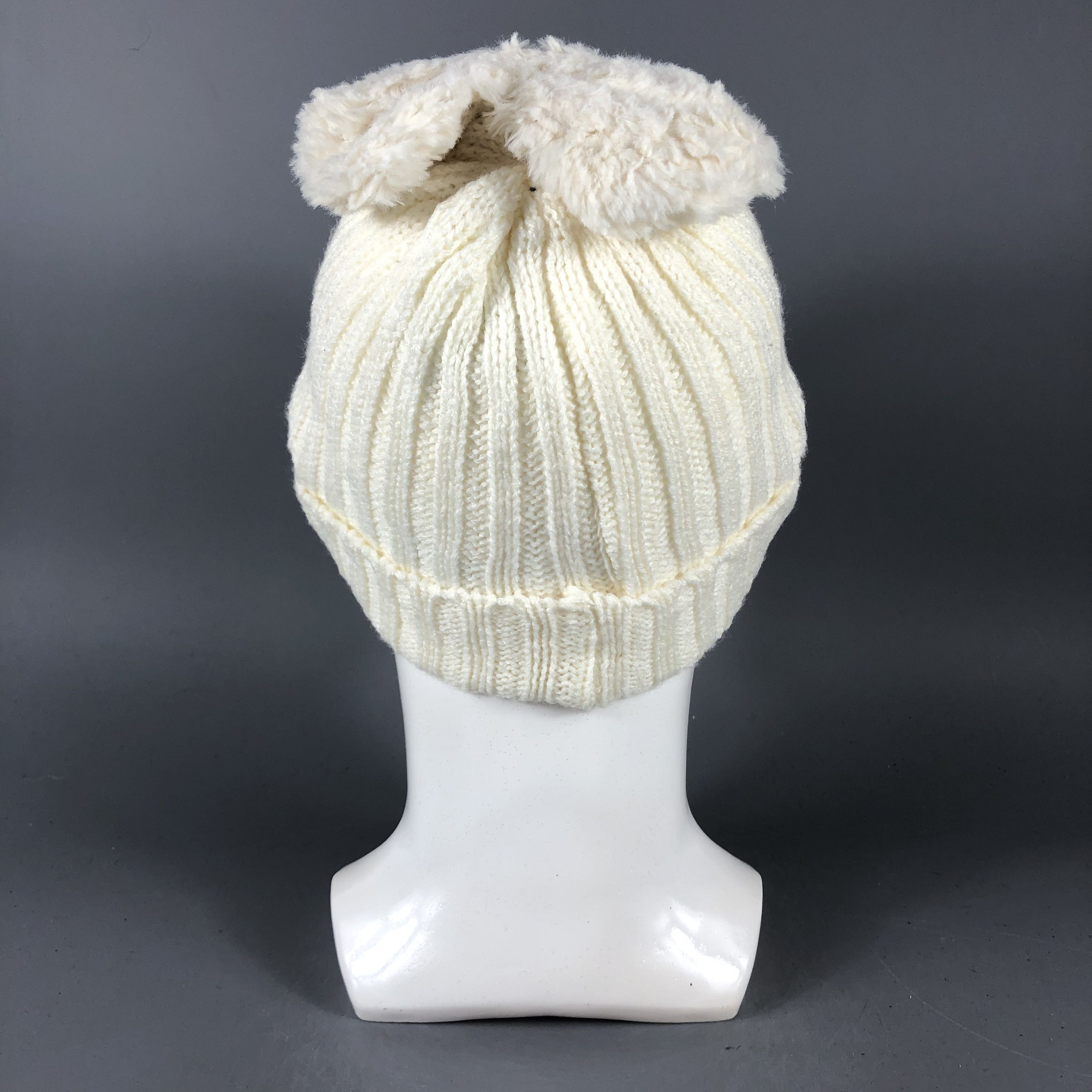 Vintage Vintage White Cream Beanie Snow Hat Snow Cap -D855 Size ONE SIZE - 2 Thumbnail
