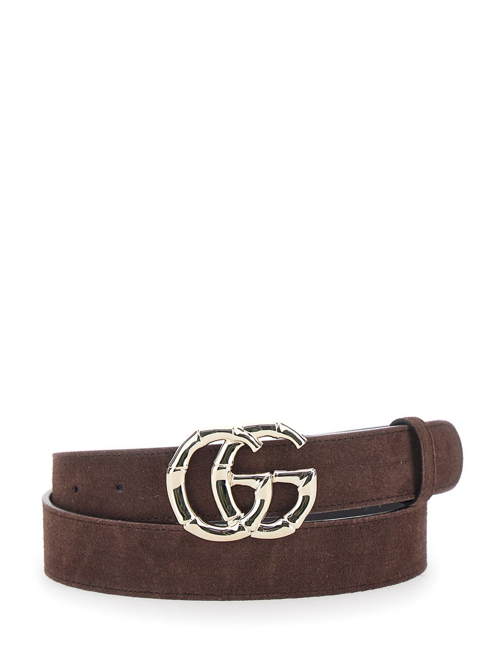 Gucci Belt with GG Buckle Closure in Brown Suede Leather for Women Size ONE SIZE - 1 Thumbnail