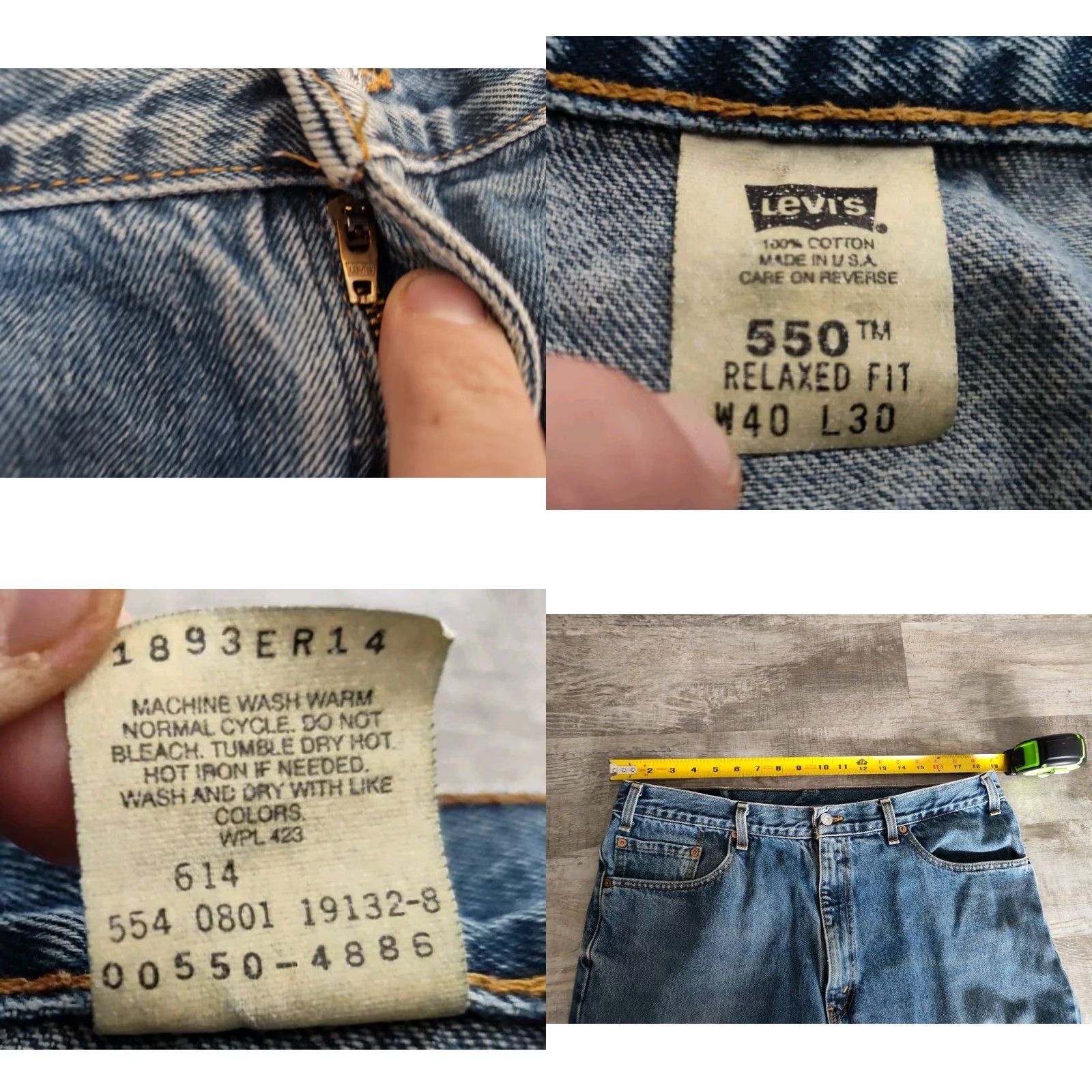 Levi's VINTAGE Levi's 550 Jeans Mens 38x30 Blue Relaxed Tapered 90s Y2K Size US 38 / EU 54 - 8 Thumbnail