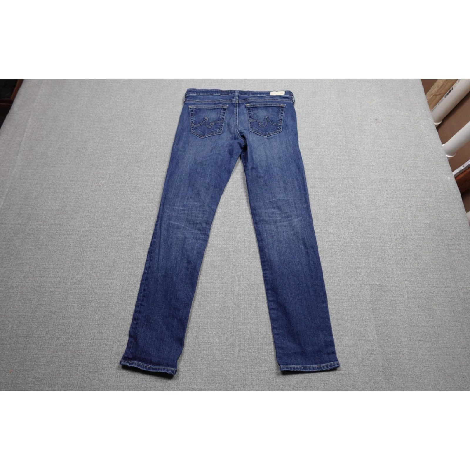 Vintage AG Adriano Goldschmied Jeans Womens 27R The Stilt Cigarette Leg Stretch Jeans Blue 5-Pocket Zipper Slim Mid Rise Cotton Denim Size 24" / US 00 / IT 34 - 4 Thumbnail