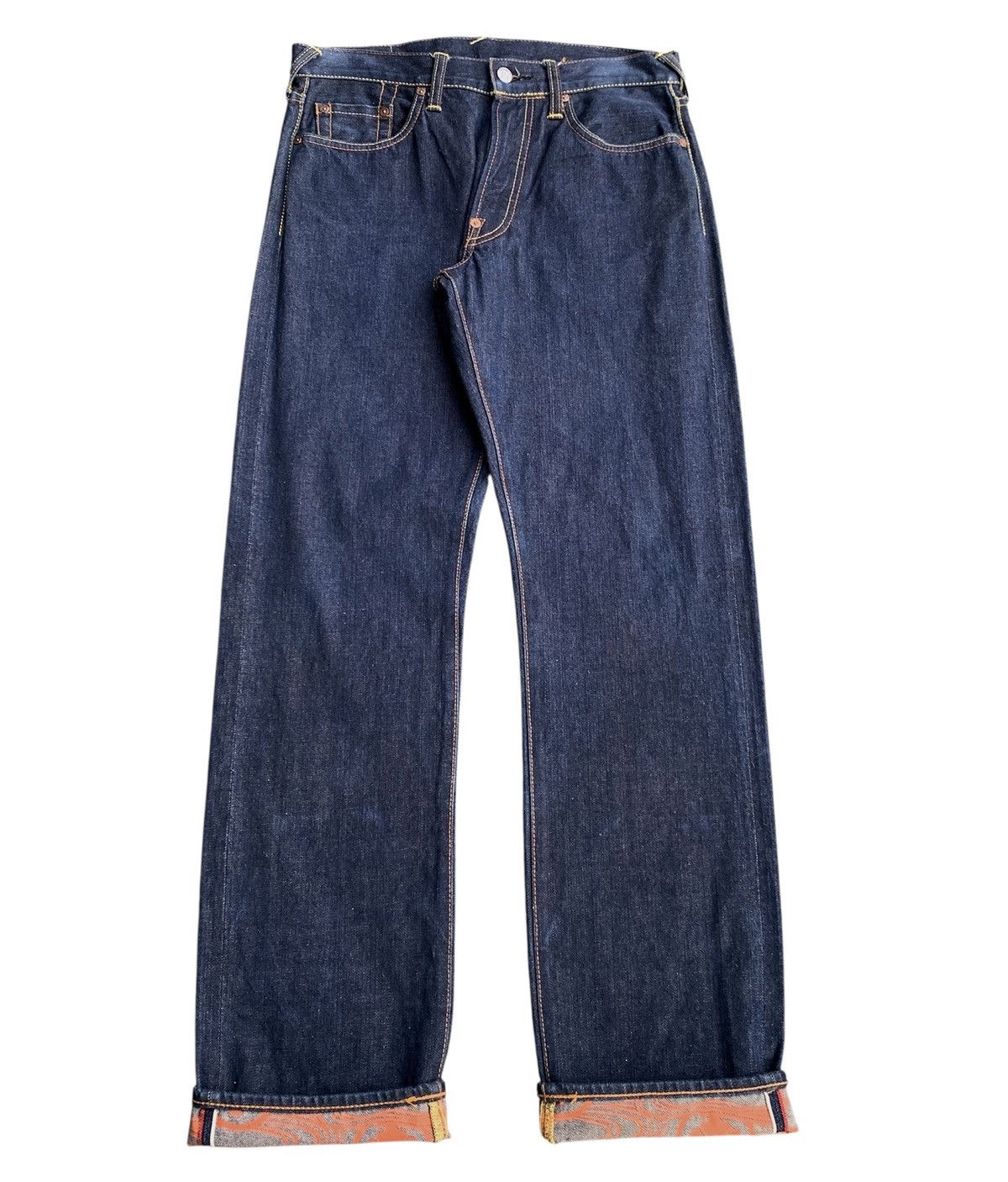 Evisu Vintage Evisu Buckle Back Koi Fish Painted Selvedge Denim Size US 30 / EU 46 - 7 Thumbnail