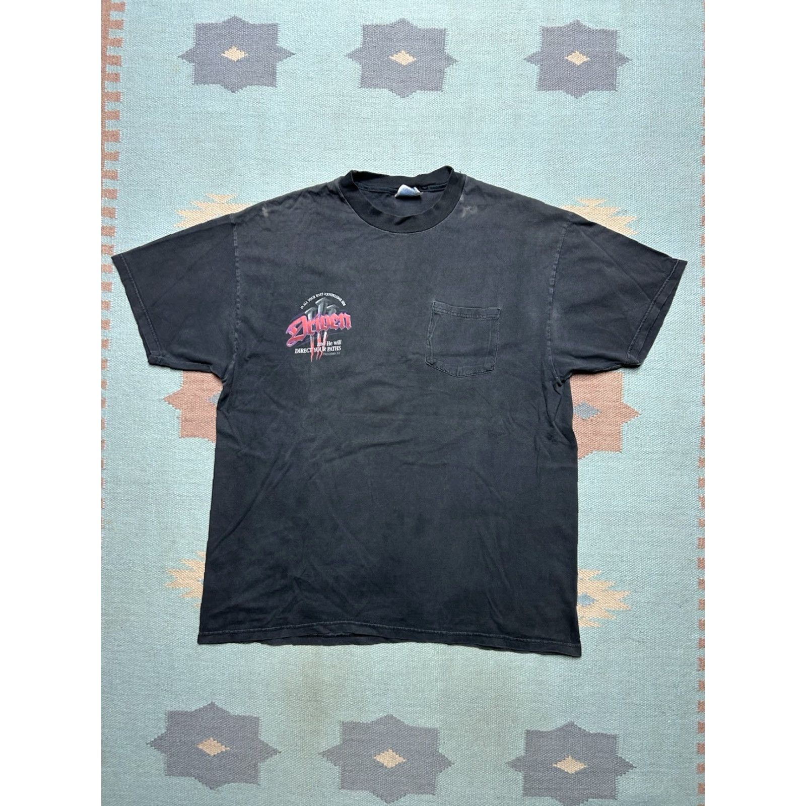 Vintage VINTAGE King T-Shirt Driven to Follow the King Jesus Tee Trucker Faded Black XL Men Shirt XS? Size US XL / EU 56 / 4 - 4 Thumbnail