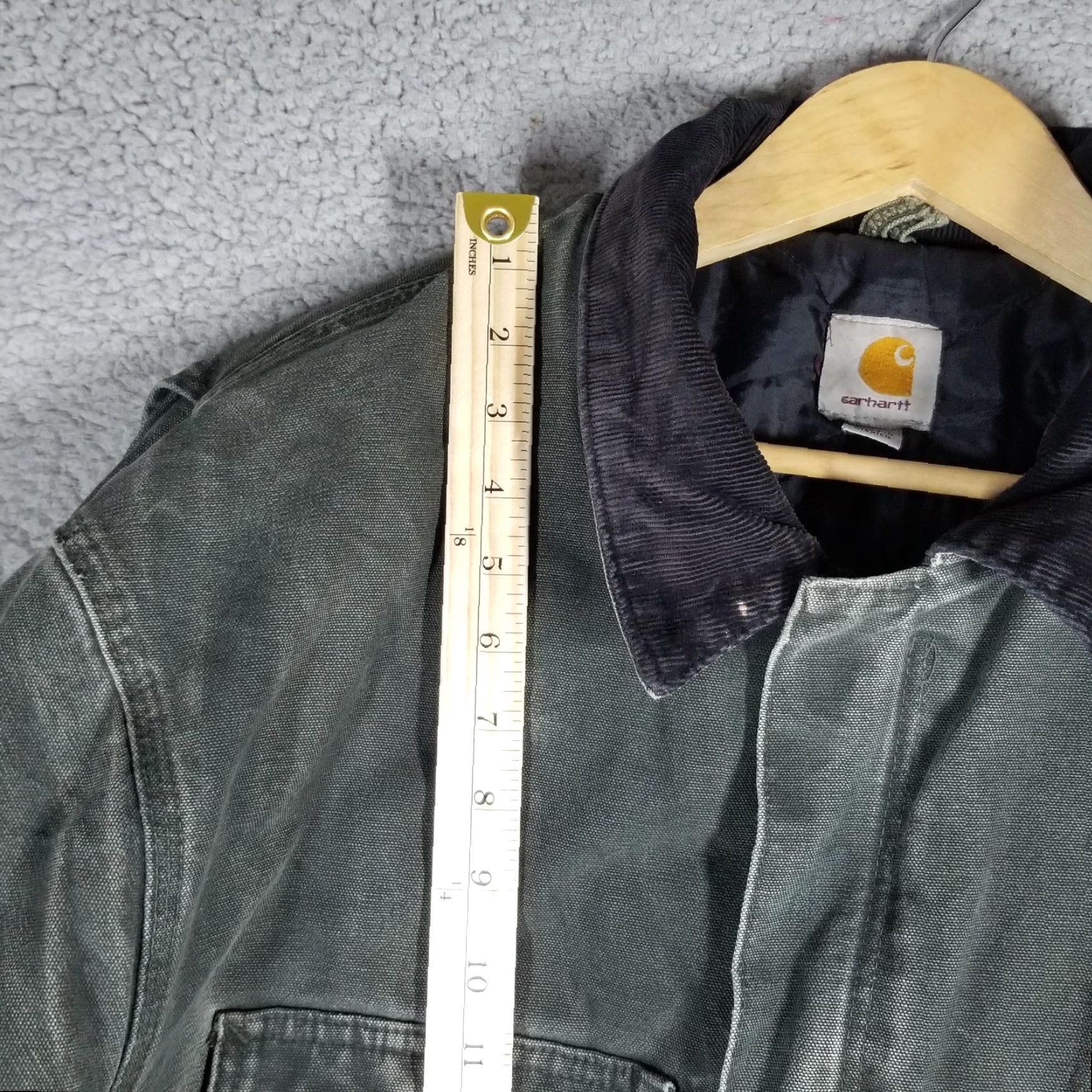 Carhartt VINTAGE Carhartt Coat Mens XLT Green Duck Canvas Quilted Workwear Distressed C23 MOS Size US XL / EU 56 / 4 - 7 Thumbnail