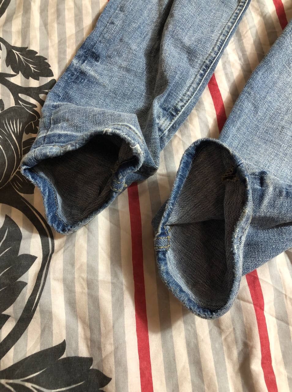 Japanese Brand Dirty Painted Distressed Thrashed Faded Baggy Jeans Y2K Size US 30 / EU 46 - 11 Thumbnail