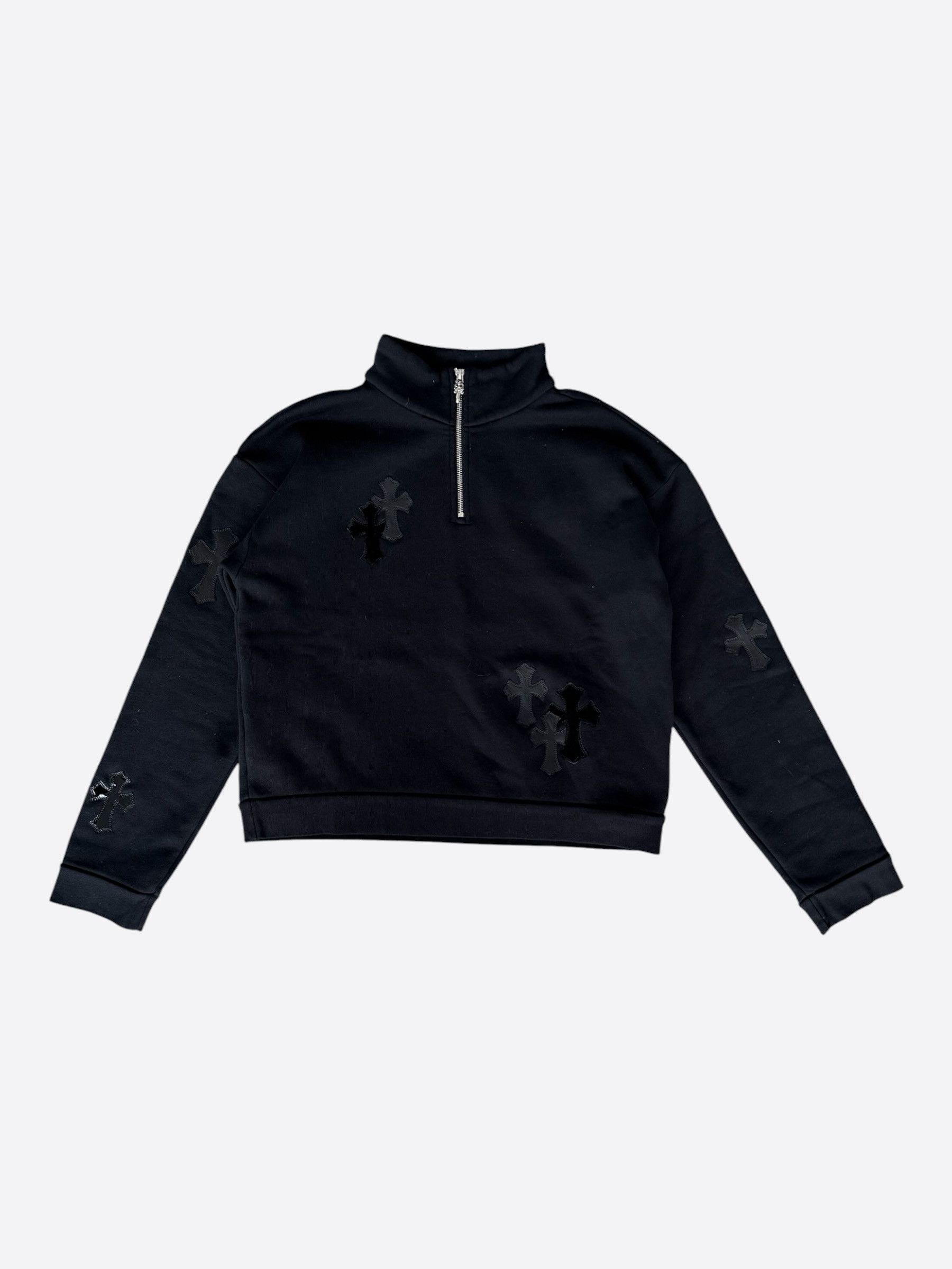 Chrome Hearts Chrome Hearts Black Cross Patch Quarter Zip Sweater Size US M / EU 48-50 / 2 - 1 Thumbnail
