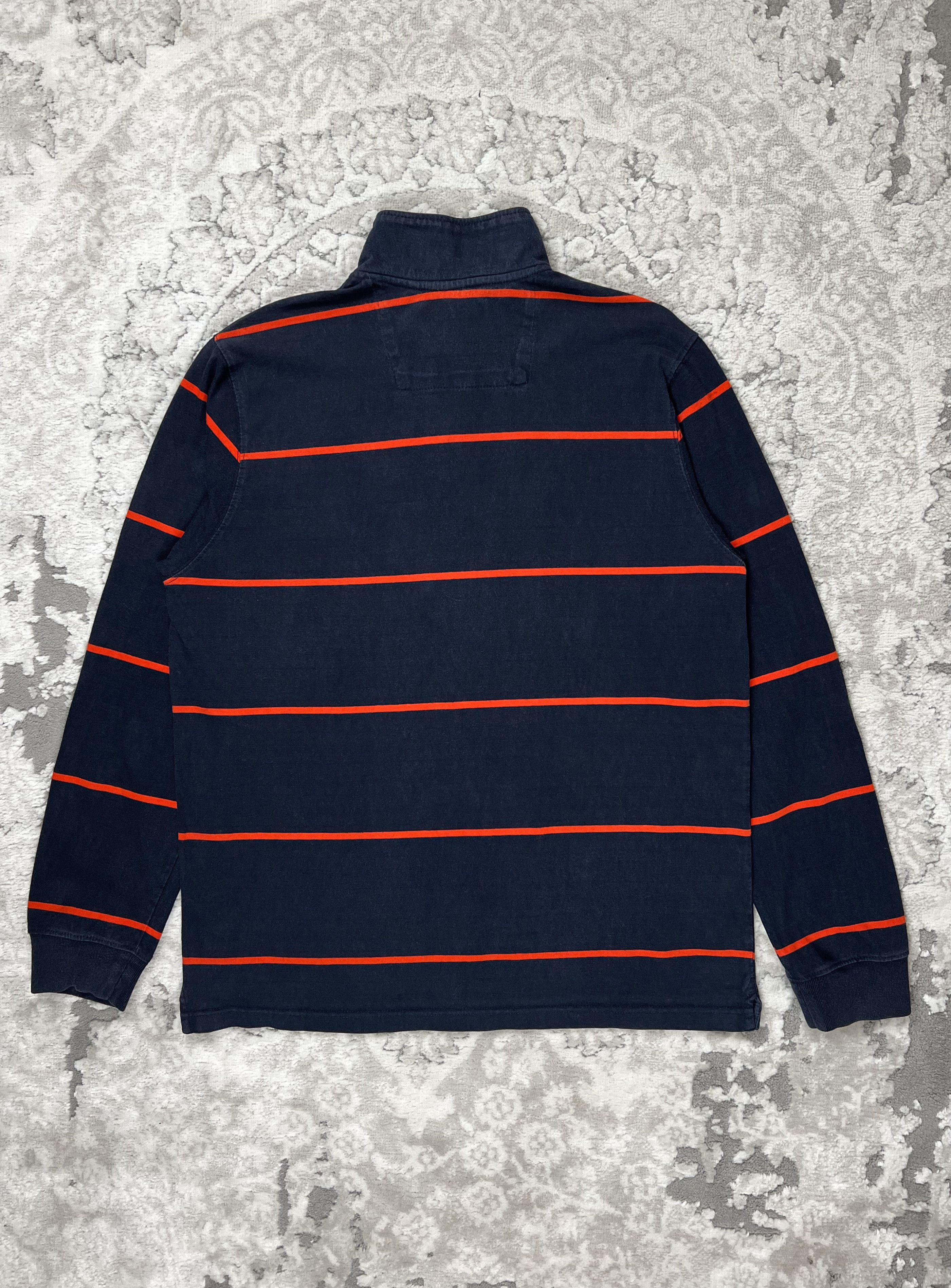 Chaps Chaps 1/4 Zip Orange Stripe Rugby Pullover Sweatshirt L Size US L / EU 52-54 / 3 - 10 Thumbnail