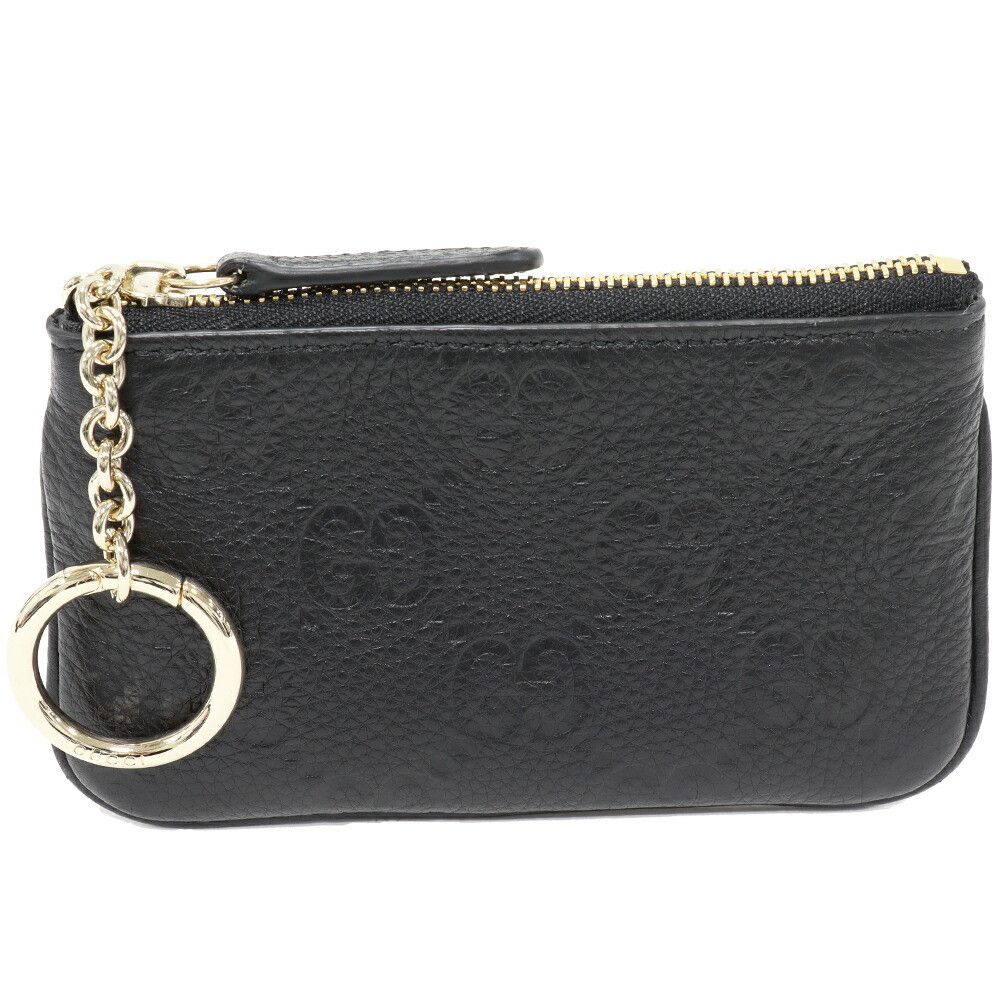 Gucci Gucci Gucci GG Emblem GG Grain Leather Coin Case Key Case Leather Coin Case 815891AAEEM1000 DUTY FREE for USA Size ONE SIZE - 1 Thumbnail