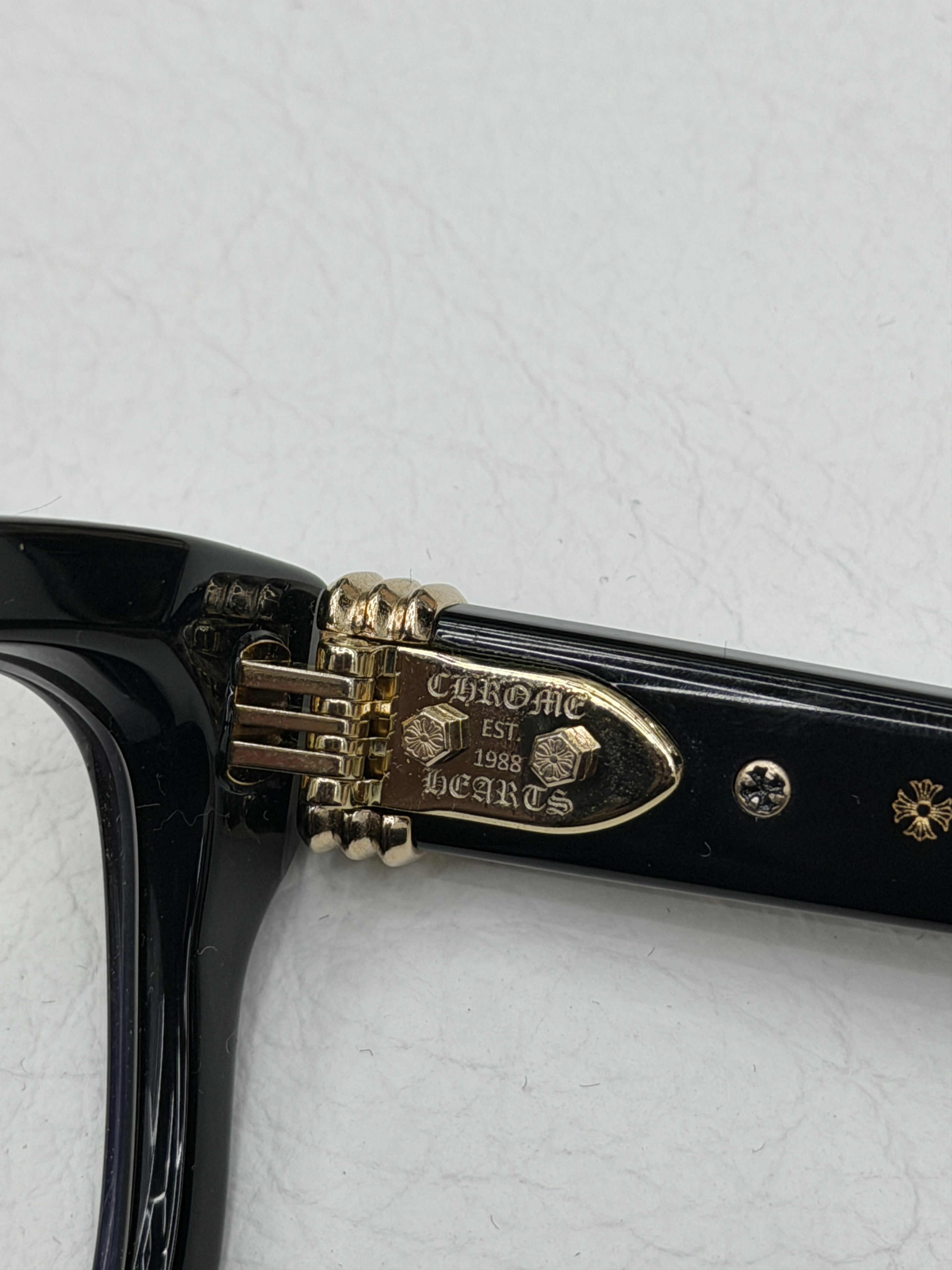 Chrome Hearts Chrome Hearts Trititsagain Glasses Black/Gold Size ONE SIZE - 7 Thumbnail