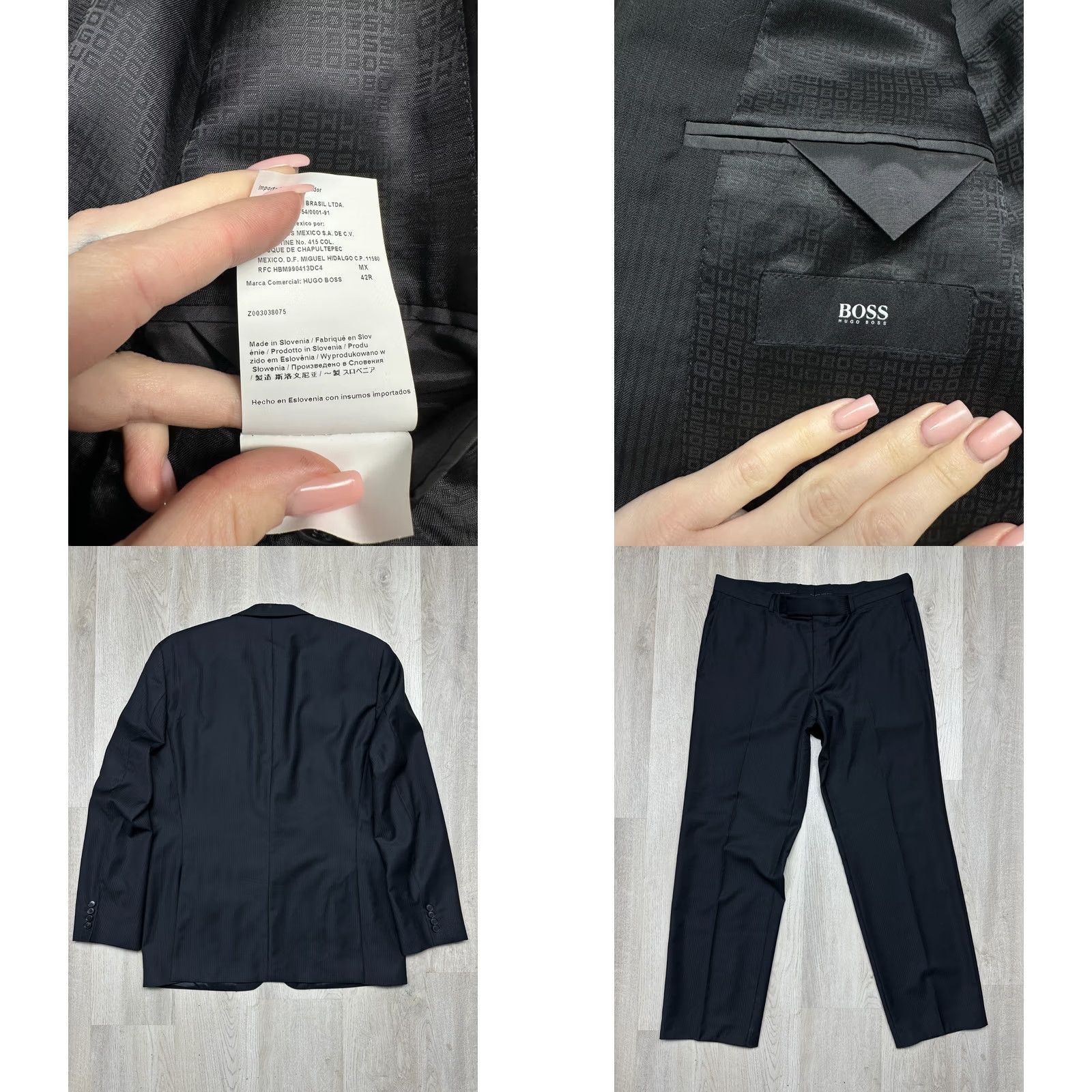 Hugo Boss HUGO BOSS Blazer 2 Piece Wool Suit Pants Size 52 (L) Black Mens Vintage Size 42R - 8 Thumbnail