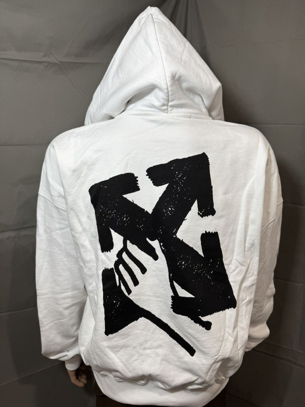 Designer × Off-White × Supreme Off-White Hand Arrow Boxy Hoodie Size US M / EU 48-50 / 2 - 8 Thumbnail