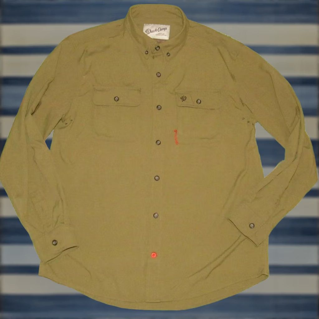 Vintage DUCK CAMP Green Long Sleeve Button Down Shooting Shirt Large Mens Shirt Size US L / EU 52-54 / 3 - 1 Thumbnail