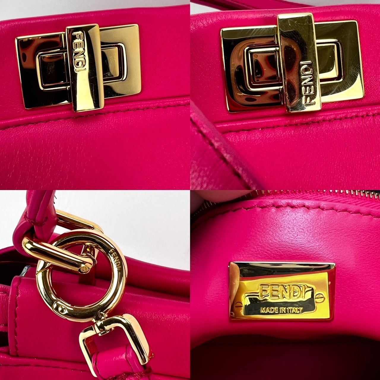 Fendi Fendi Mini Peekaboo Pink Leather Hand Shoulder Bag Size ONE SIZE - 4 Thumbnail