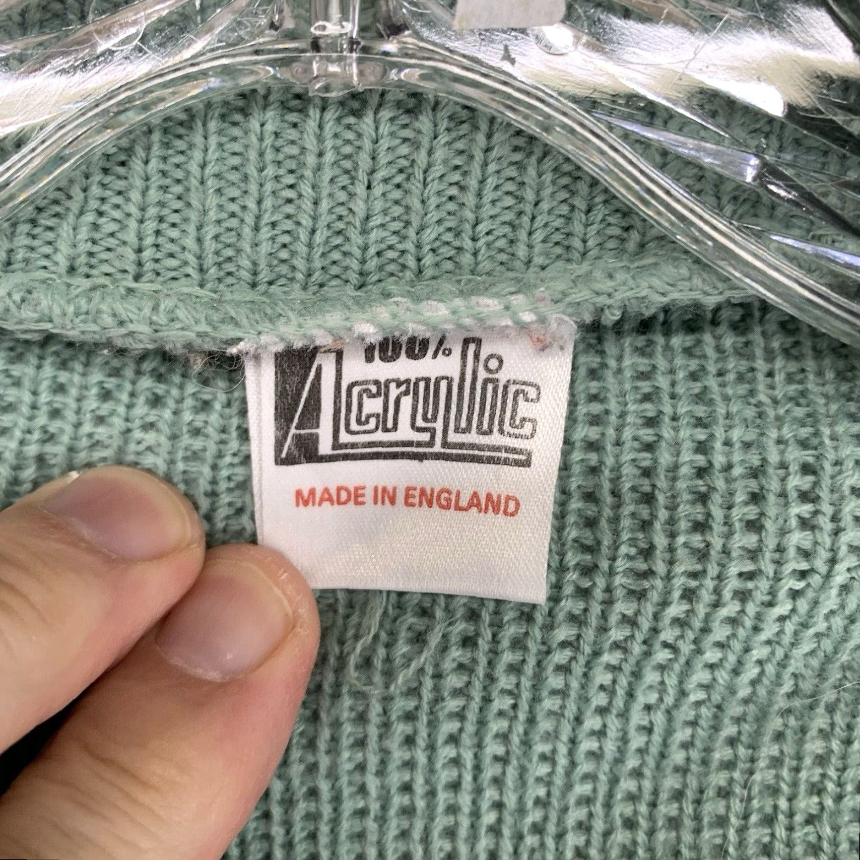 Nautica VINTAGE Womens Bay Green Chunky Knit Cardigan Sweater XL Geometric Pattern Breathable Casual Travel Nautical Bohemian London Style Acrylic Knit Size XL / US 12-14 / IT 48-50 - 6 Thumbnail