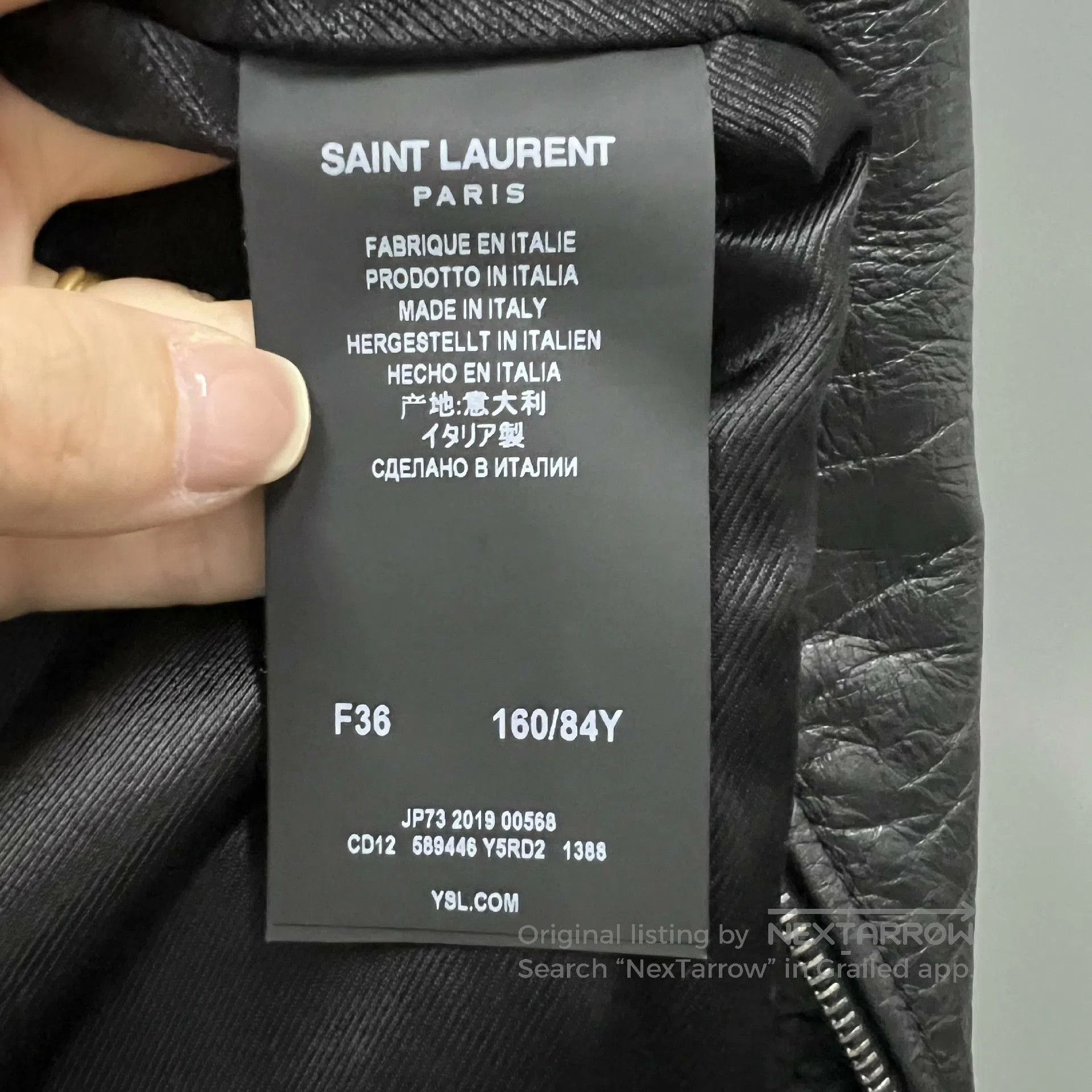 Saint Laurent Paris Saint Laurent Black Leather Biker Jacket. Size US M / EU 48-50 / 2 - 4 Thumbnail