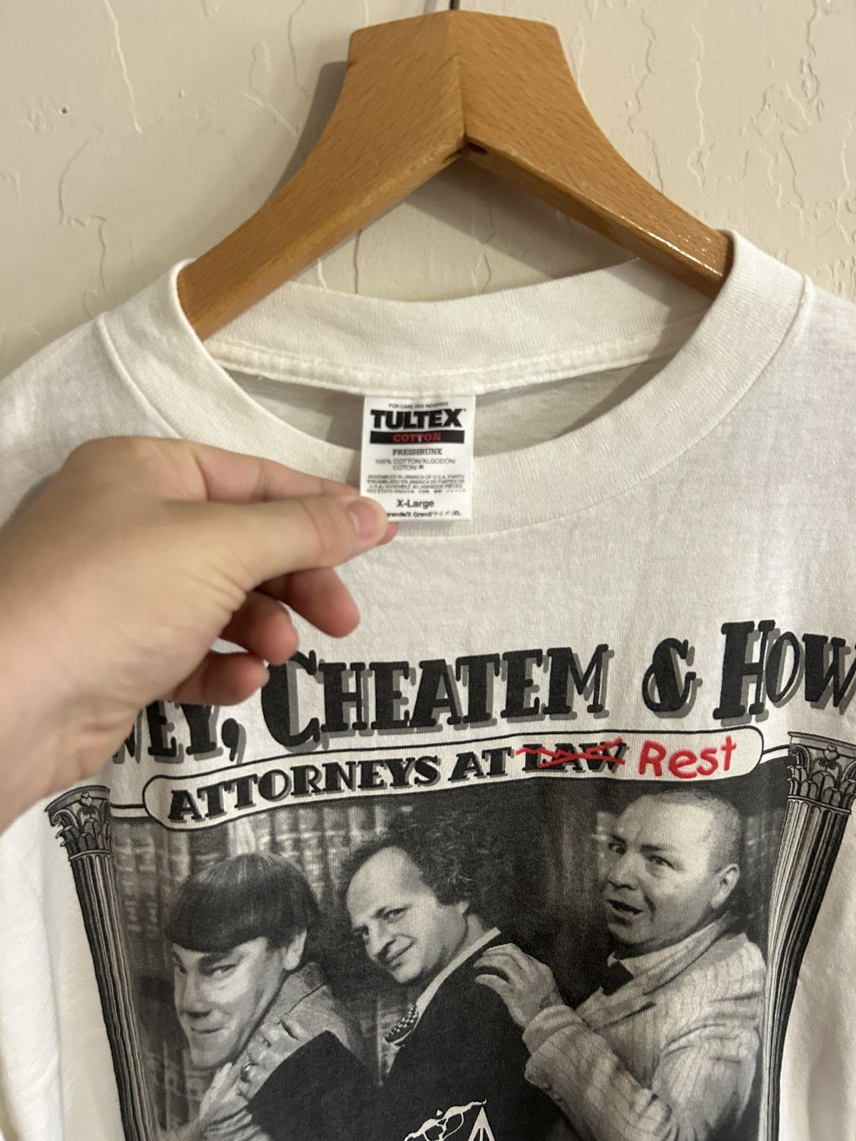 Vintage Vintage 1997 Three Stooges Law Shirt Size XL Size US XL / EU 56 / 4 - 3 Thumbnail