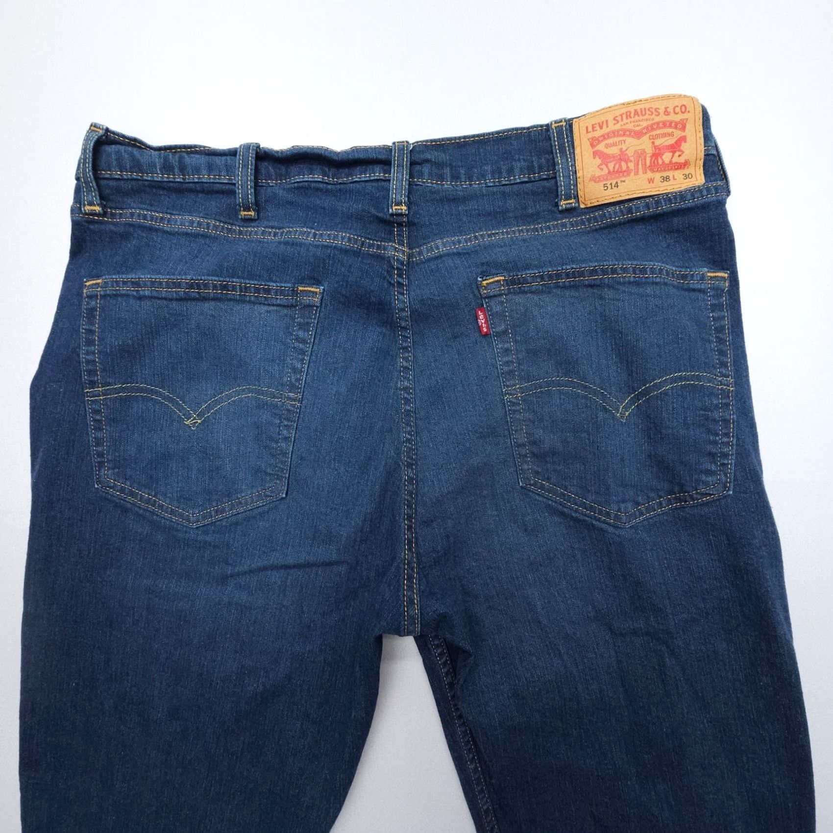 Levi's Levi's 514 Slim Straight Jeans Mens 38 x 30 Dark Wash Denim Blue Stretch Comfort 5-Pocket Regular Jeans Mens Blue 514 Levi's Size US 38 / EU 54 - 3 Thumbnail