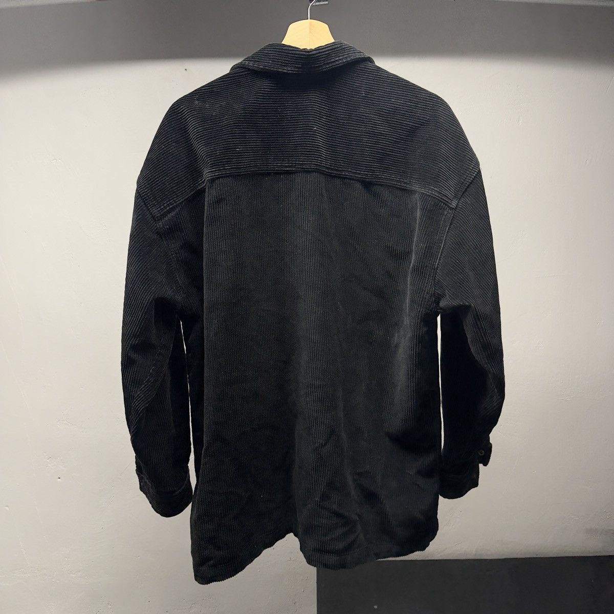 Vintage 90s Y2K Black Heavy Zip Up Corduroy Shirt ERD Grunge Chrome Size US M / EU 48-50 / 2 - 3 Thumbnail