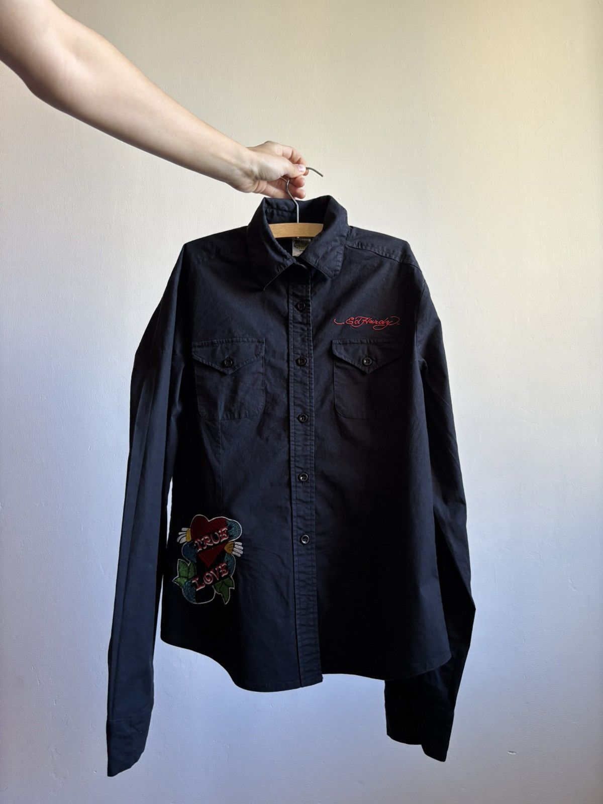 Christian Audigier Vintage Y2K 90s Ed Hardy True To My Love Shirt Longsleeve Size S / US 4 / IT 40 - 6 Thumbnail