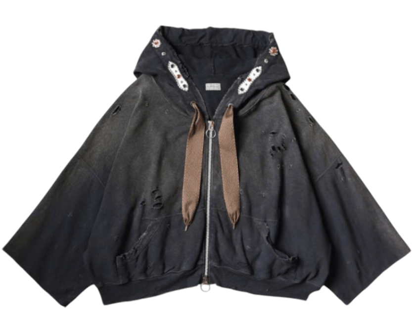 Thriller Damaged Devil Hooded Blouson (studded remake) Boro