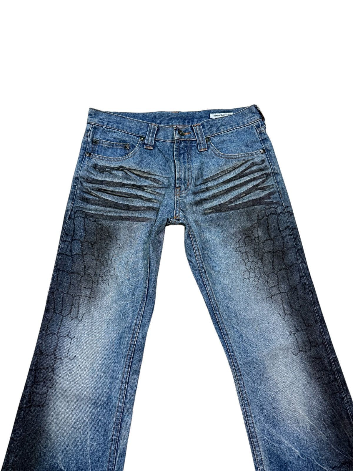 If Six Was Nine RARE SEMANTIC DESIGN FLARE JEANS Size US 31 - 3 Thumbnail