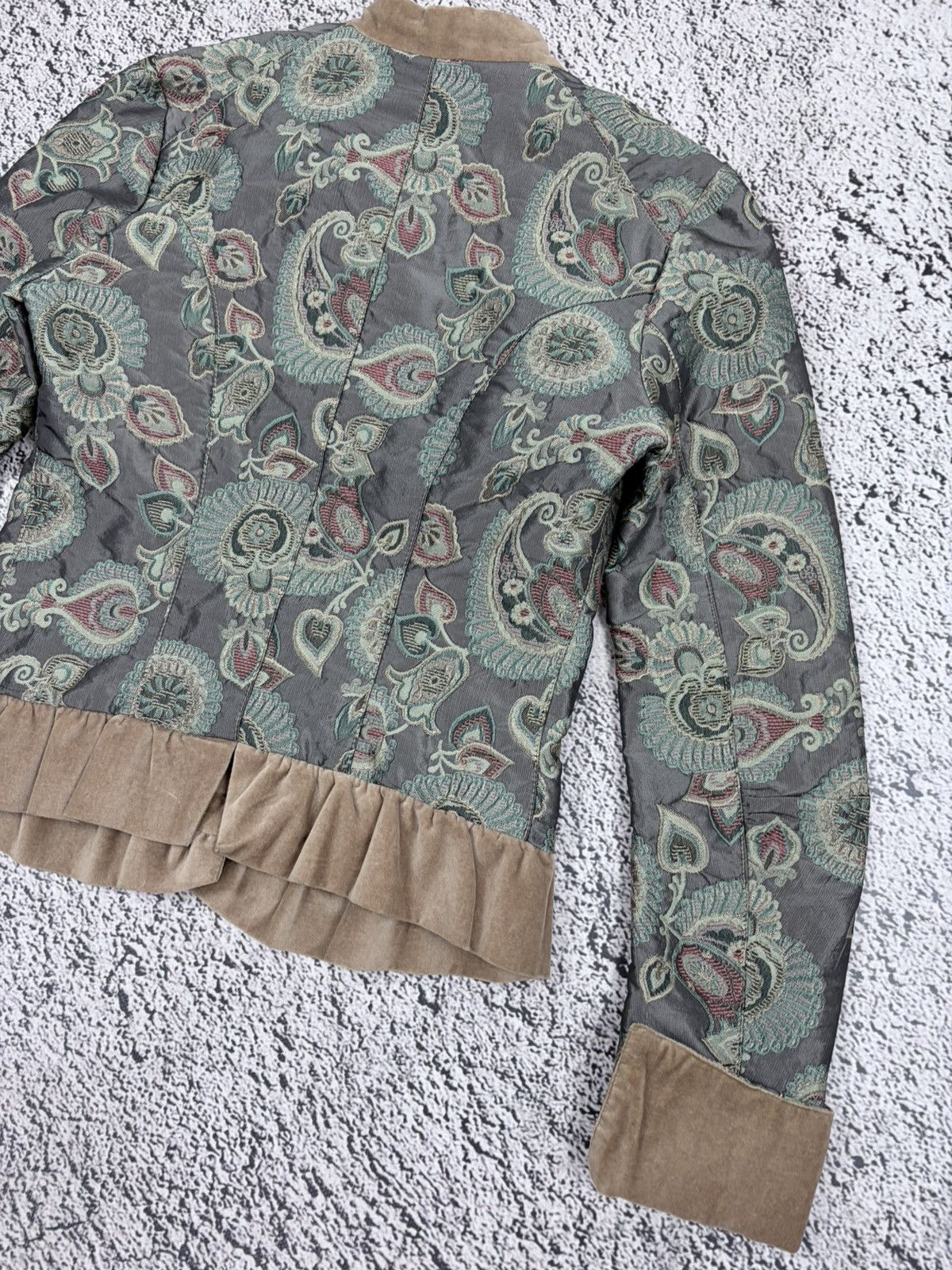 plein sud NWT Vintage Plein Sud Quilted Paisley Velvet Jacket Y2K S Size XS / US 0-2 / IT 36-38 - 13 Thumbnail