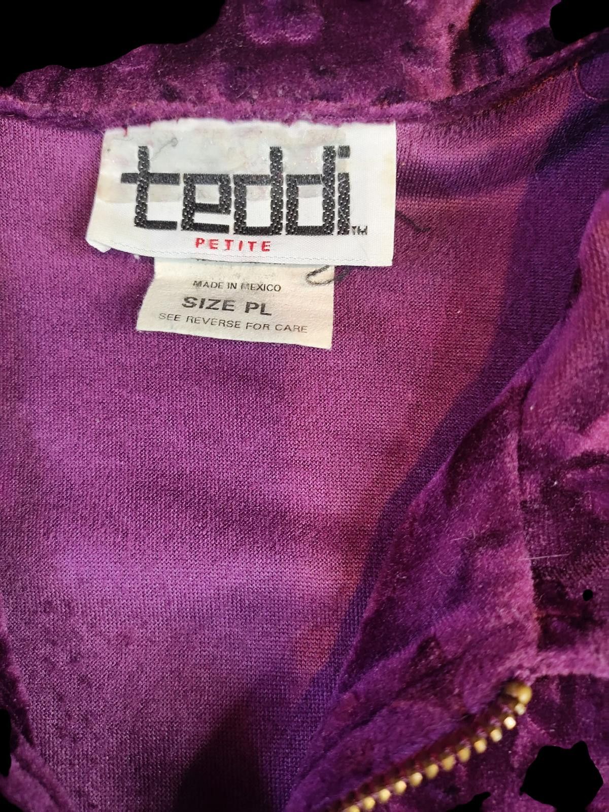 Teddy Fresh Chic Velvet Bomber Jacket in Vibrant Purple Size S / US 4 / IT 40 - 5 Thumbnail