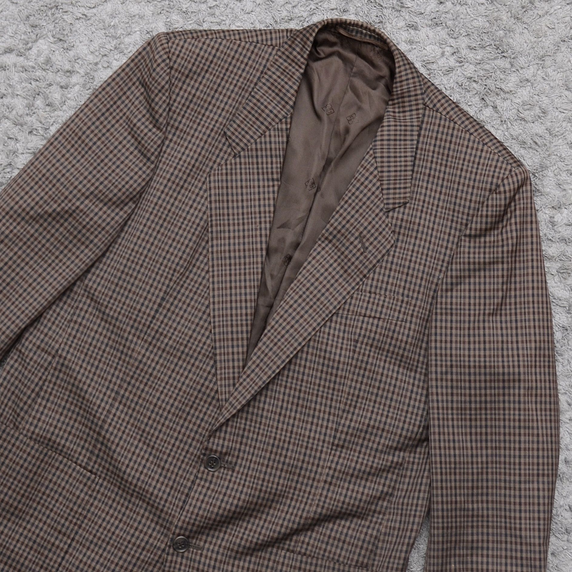 Givenchy × Vintage Vintage Gentelmen Givenchy Paris Coat Check Blazer Size 50 Size 50R - 2 Thumbnail