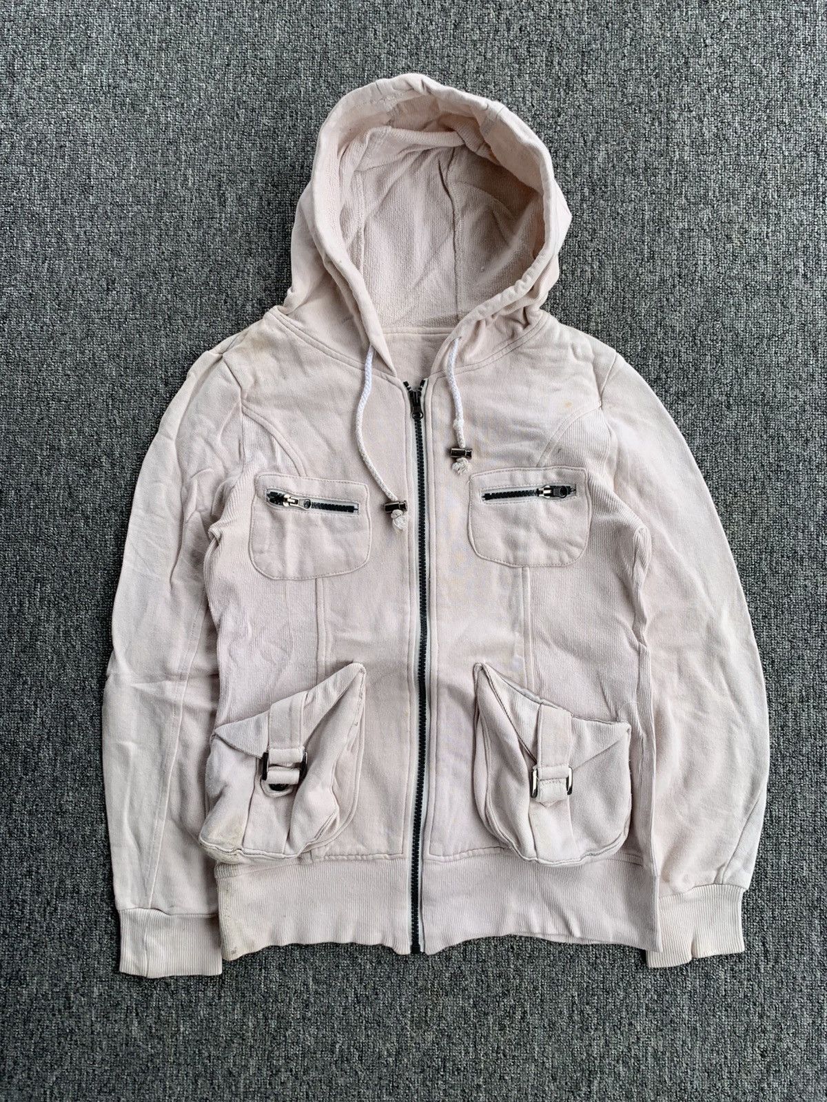 Japanese Brand Japanese Grazie Soft Pink Multi Pocket Zip Jacket Hoodie Size M / US 6-8 / IT 42-44 - 3 Thumbnail