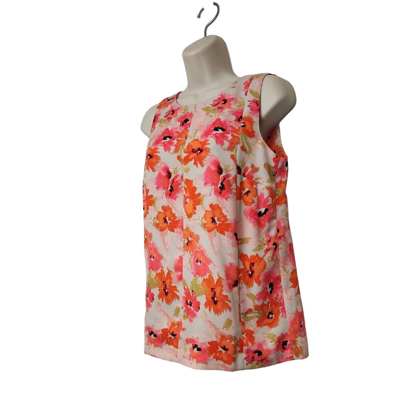Ann Taylor ANN TAYLOR LOFT Bright Floral Blouse XXS Poppy Keyhole Close Size XXS / US 00 / IT 34 - 2 Thumbnail
