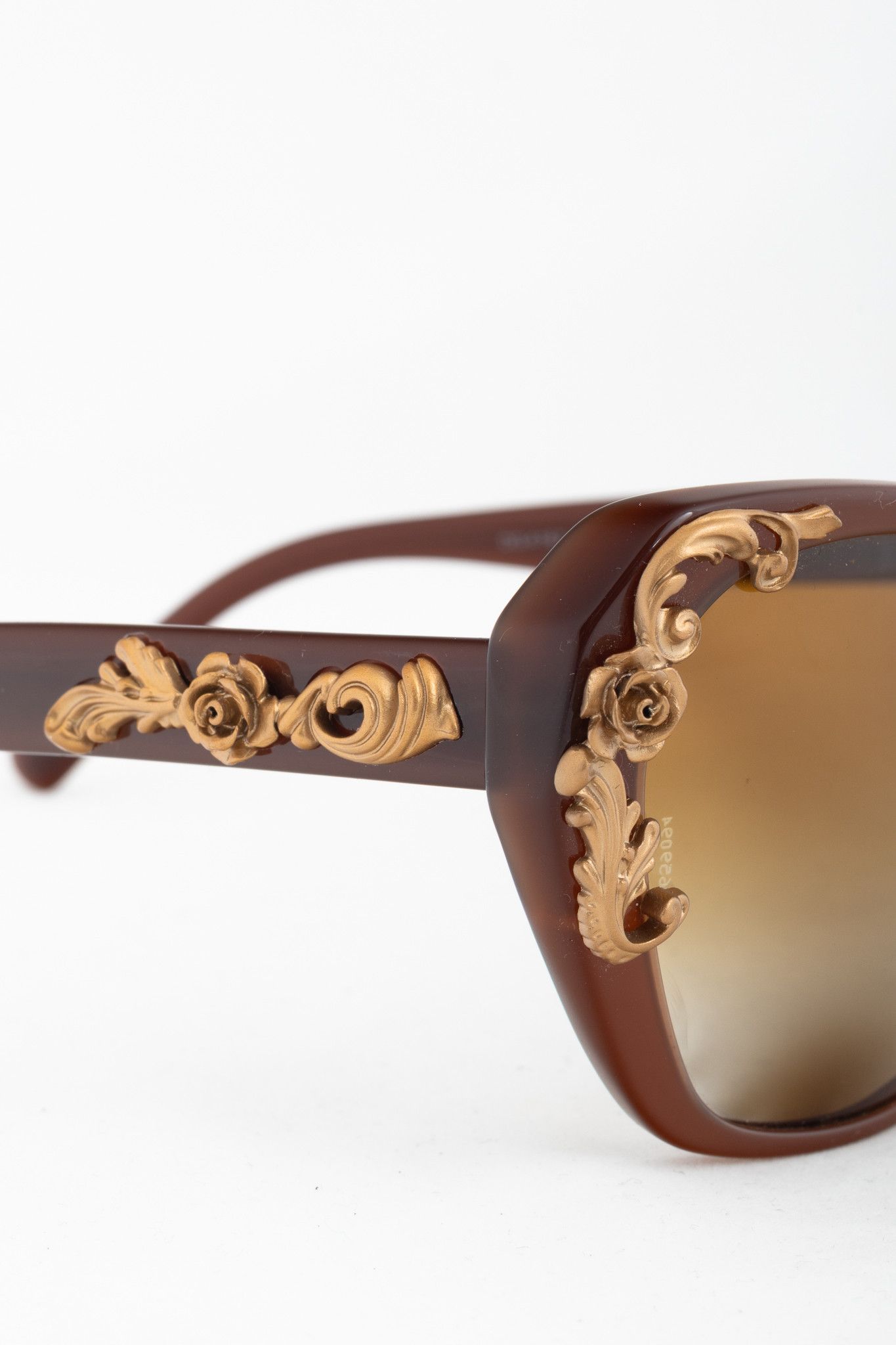 Dolce & Gabbana Dolce & Gabbana Sicilian Baroque Brown Cat-Eye Sunglasses Size ONE SIZE - 6 Thumbnail