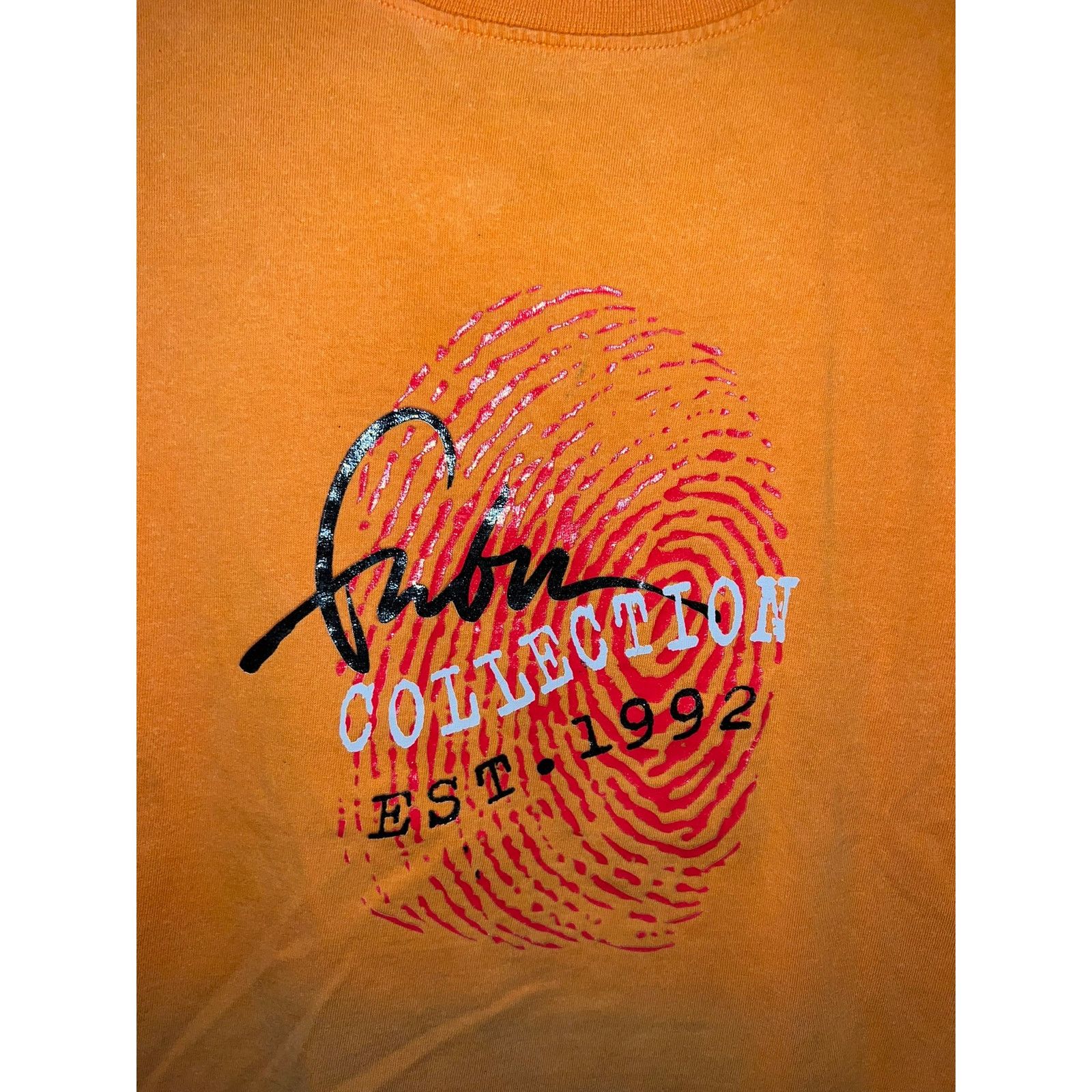 Fubu Fubu Collection Shirt Fingerprint Orange Y2K Shirt Tee XL Size XL / US 12-14 / IT 48-50 - 2 Thumbnail