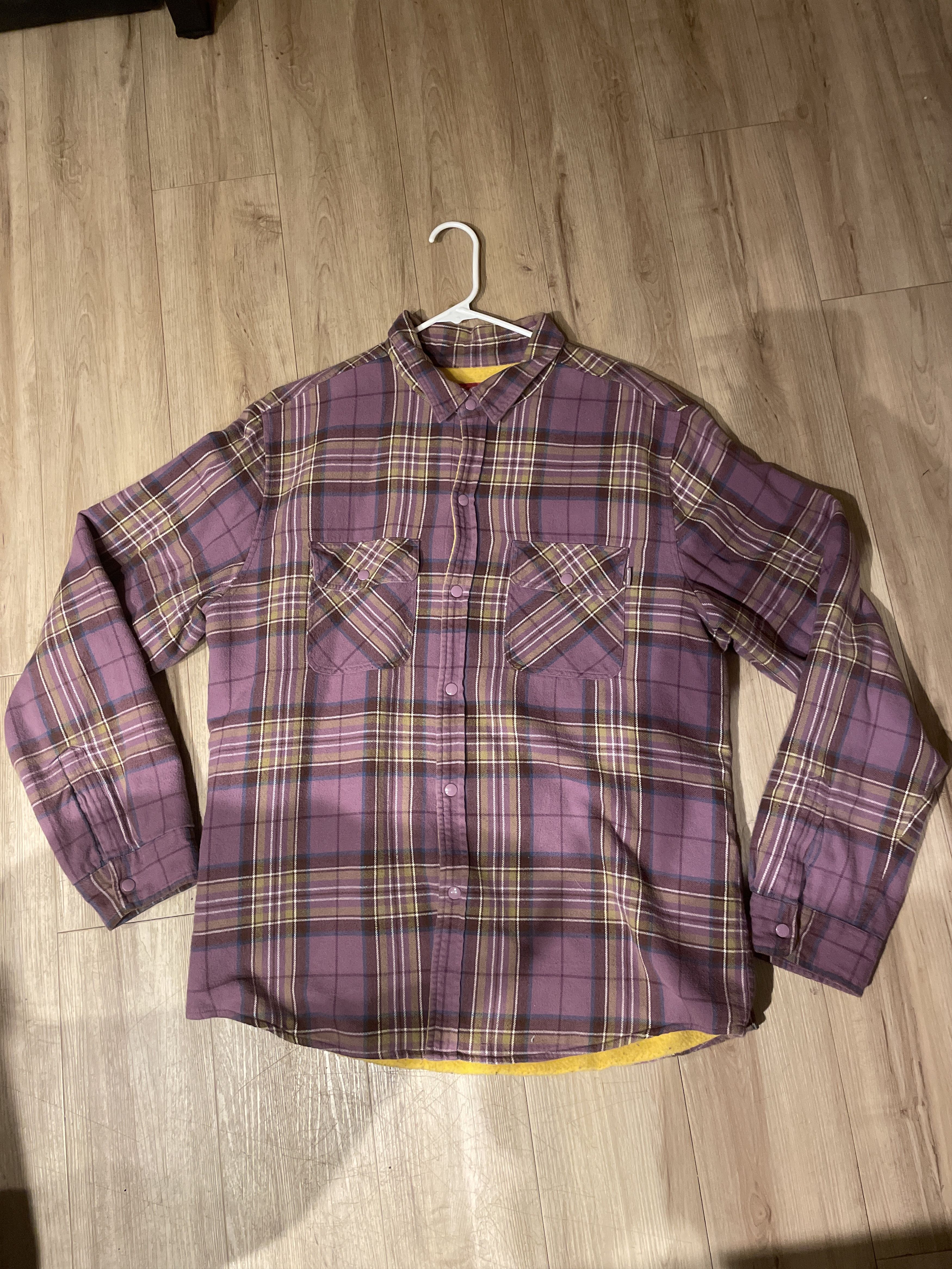 image of Supreme Fleece Lined Flannel in Purple, Men's (Size XL)