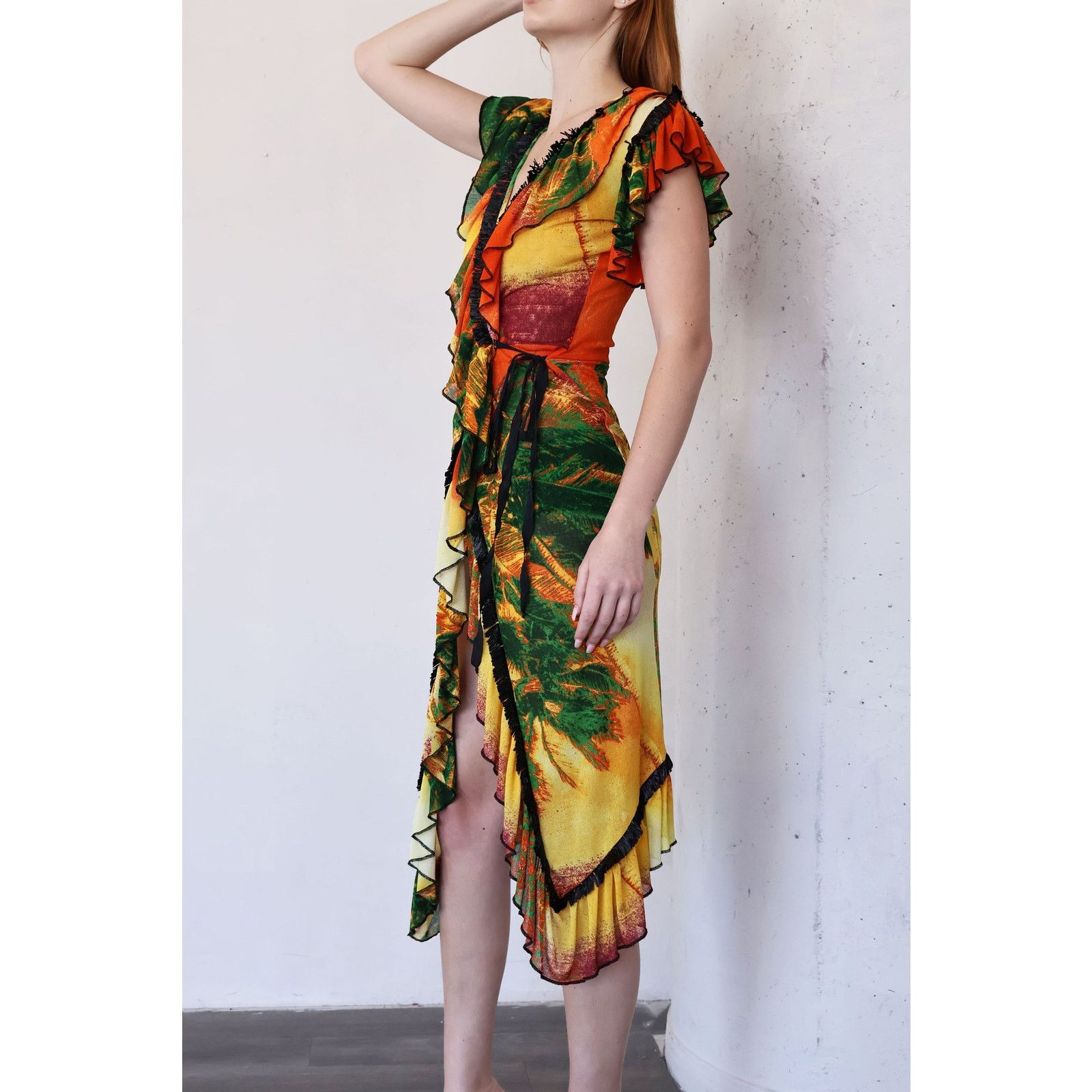 Jean Paul Gaultier Vintage Jean Paul Gaultier 1990s Psychedelic Palm Tree Dress Size S / US 4 / IT 40 - 6 Thumbnail