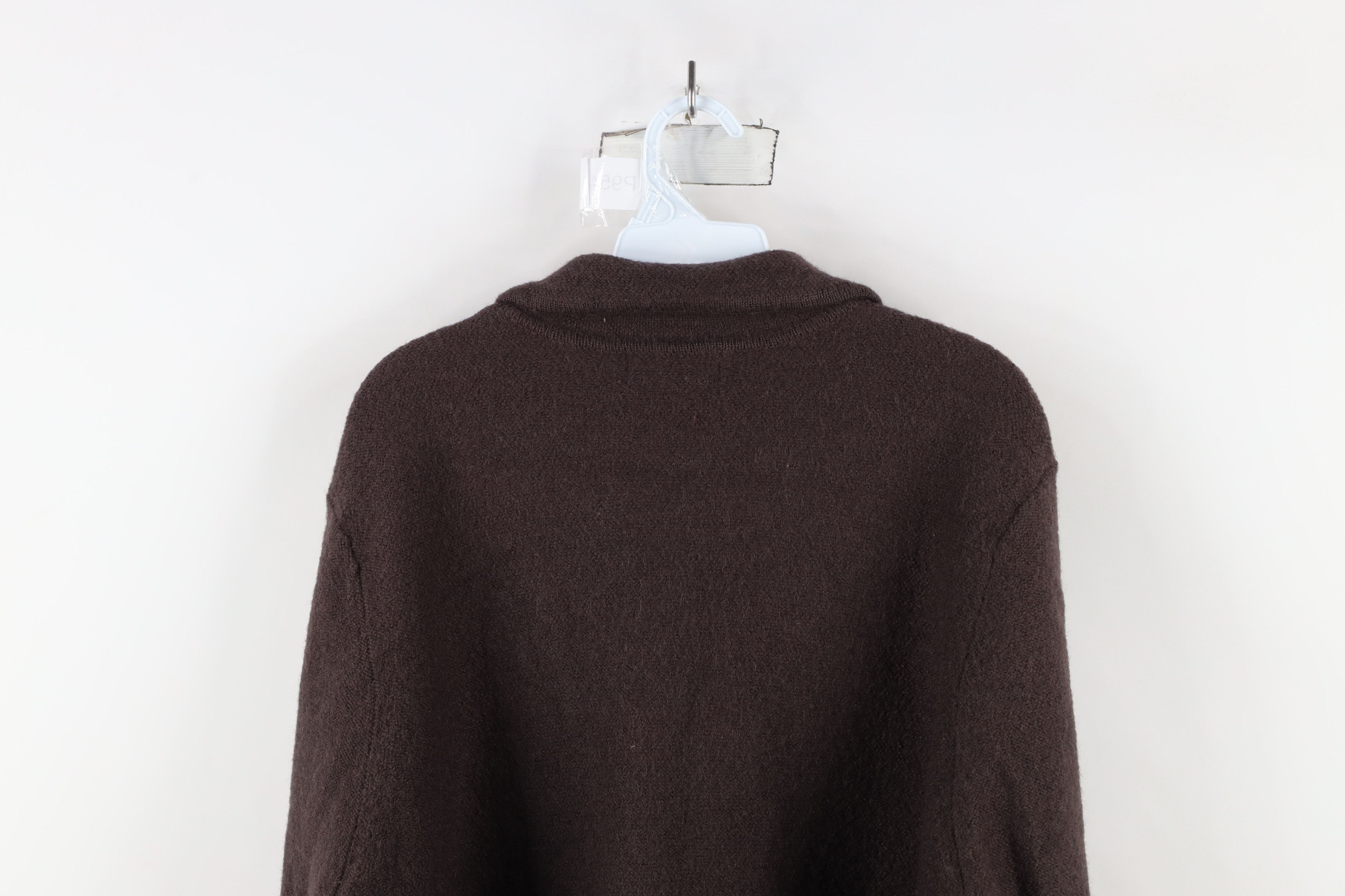 Vintage Vintage 90s Streetwear Knit Collared Cardigan Sweater Brown Size L / US 10 / IT 46 - 7 Thumbnail