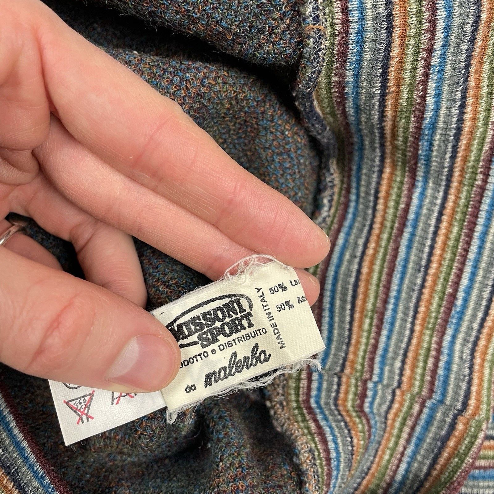 Missoni Vintage 90s Missoni Sport Knit Large Crewneck Sweatshirt Size US L / EU 52-54 / 3 - 6 Thumbnail
