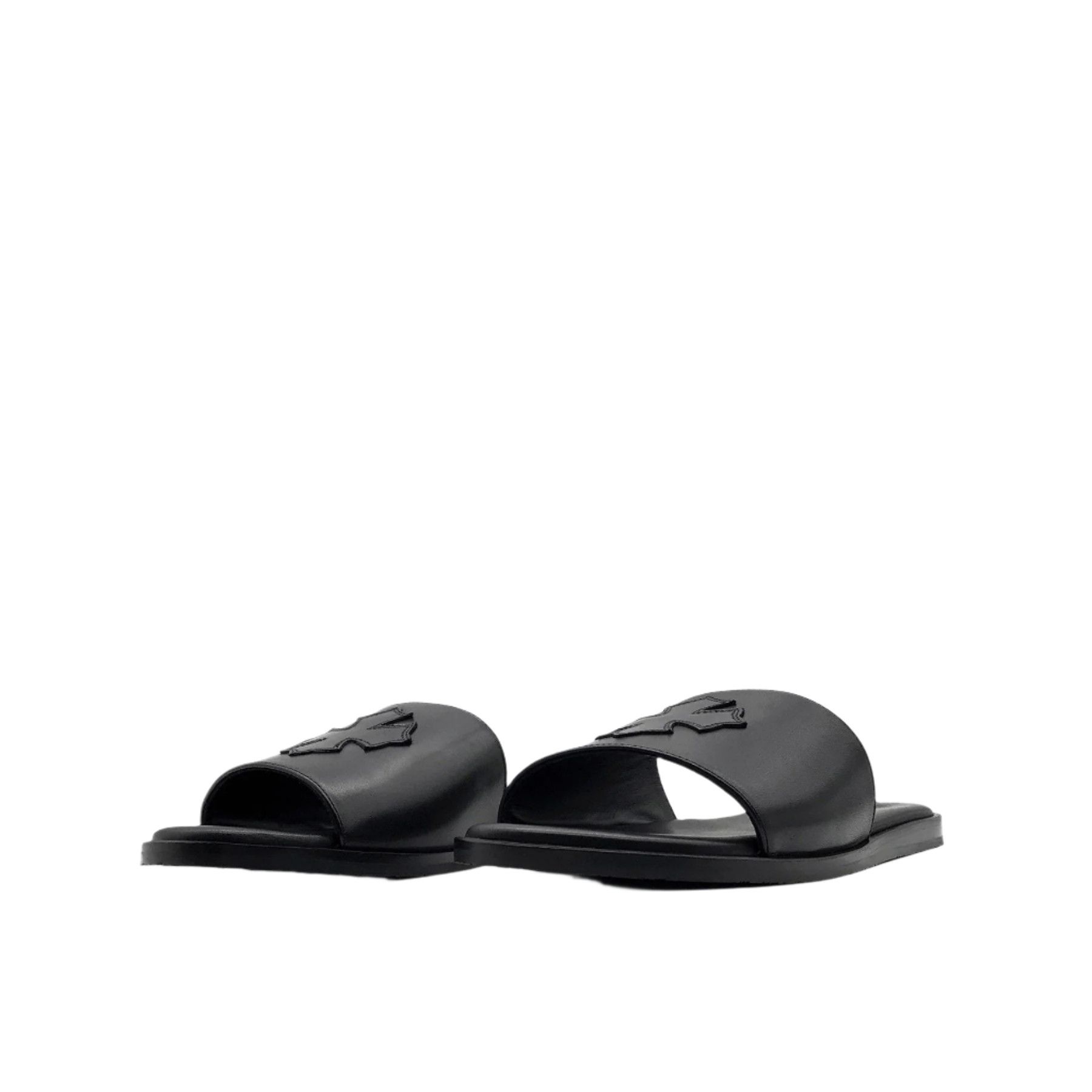Chrome Hearts Chrome Hearts CH Plus Patch Leather Slide Slippers Size US 10 / IT 40 - 2 Thumbnail