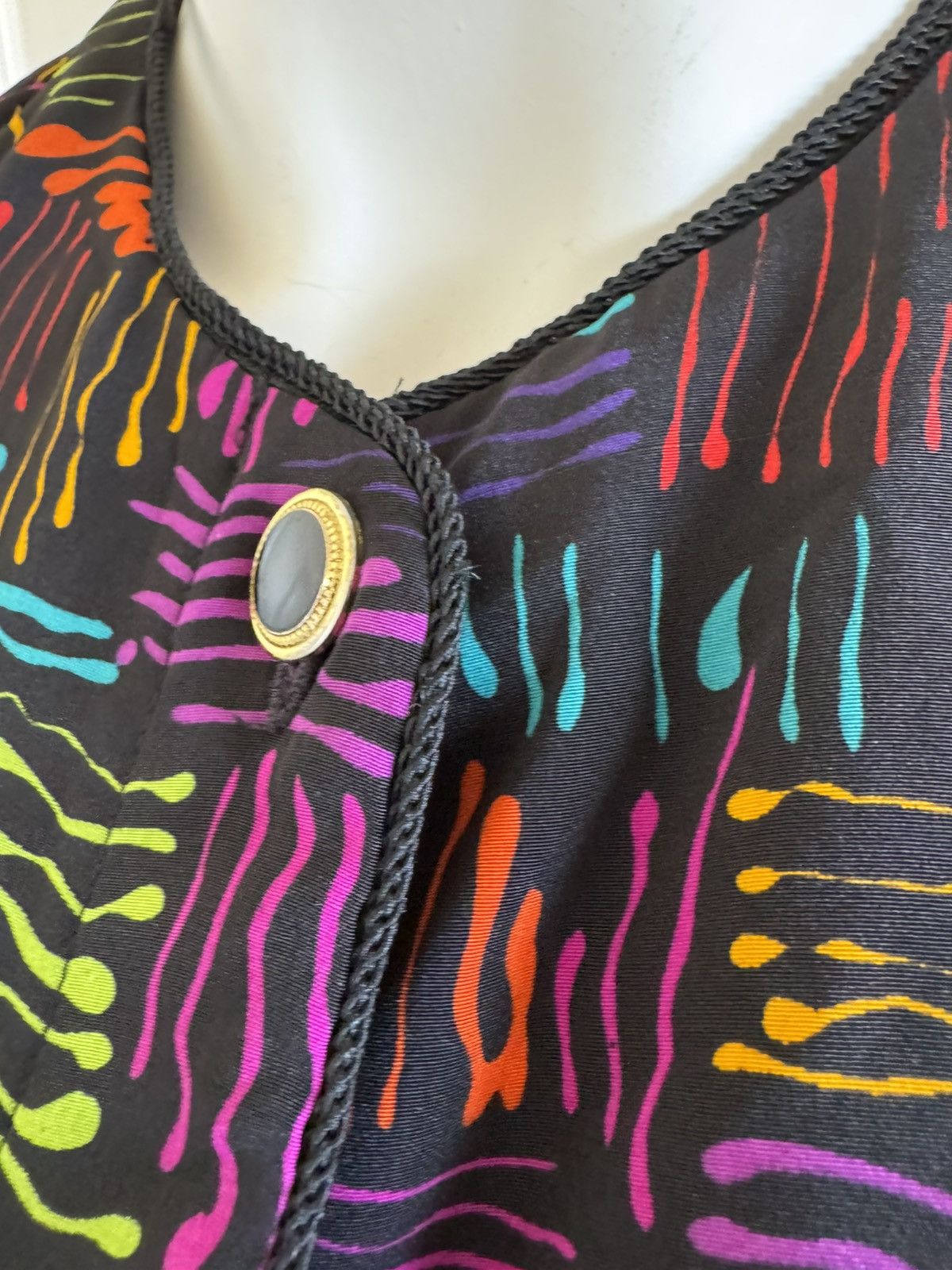 Other Women’s 80’s button up blouse wavy line neon medium high Size M / US 6-8 / IT 42-44 - 3 Thumbnail