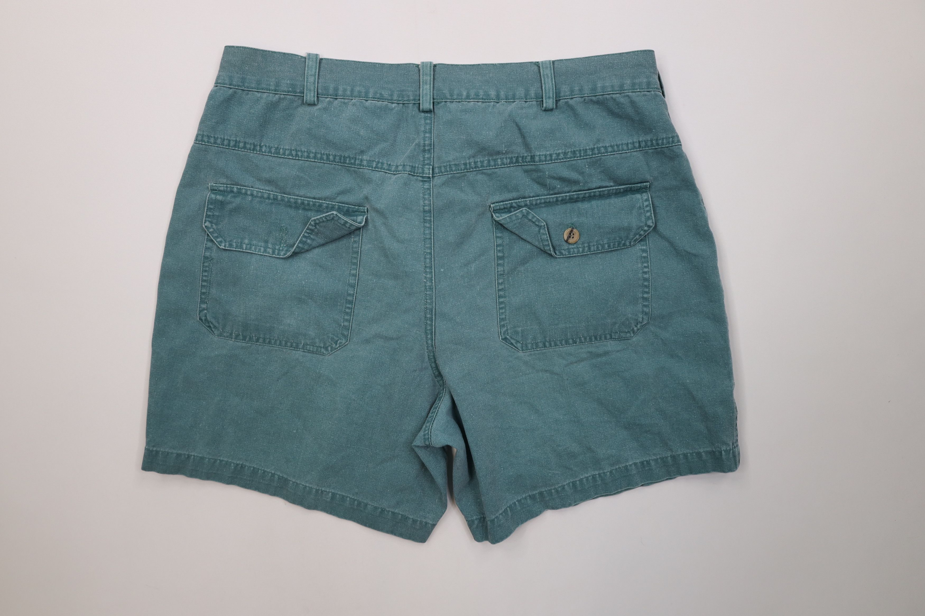 Vintage Vintage 90s Streetwear Above Knee Cargo Shorts Green Size US 34 / EU 50 - 8 Thumbnail