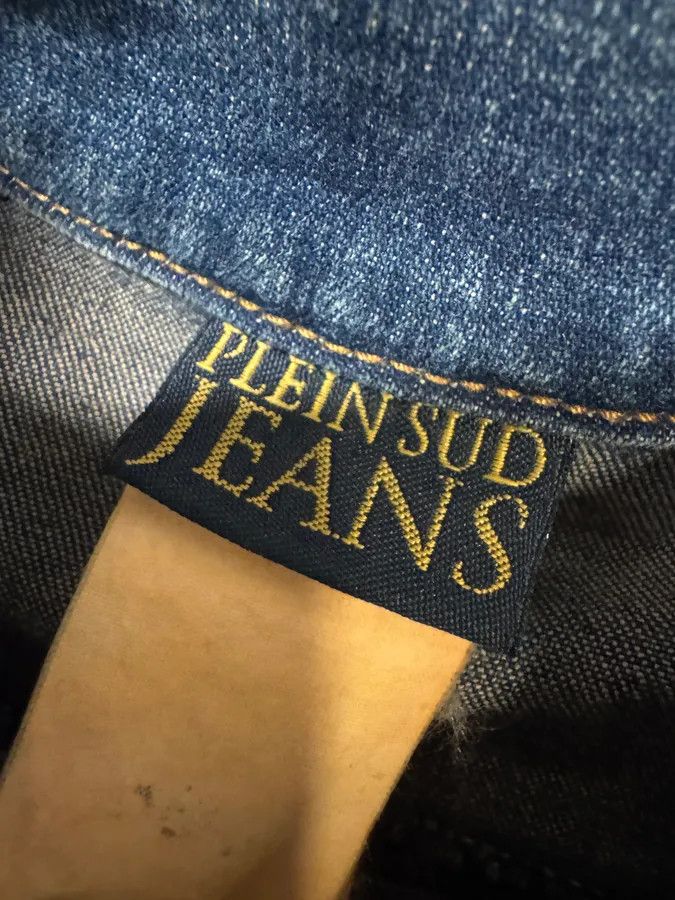 Vintage 2000s Plein Sud Laced Raw Denim Cropped Jacket Size S / US 4 / IT 40 - 8 Thumbnail